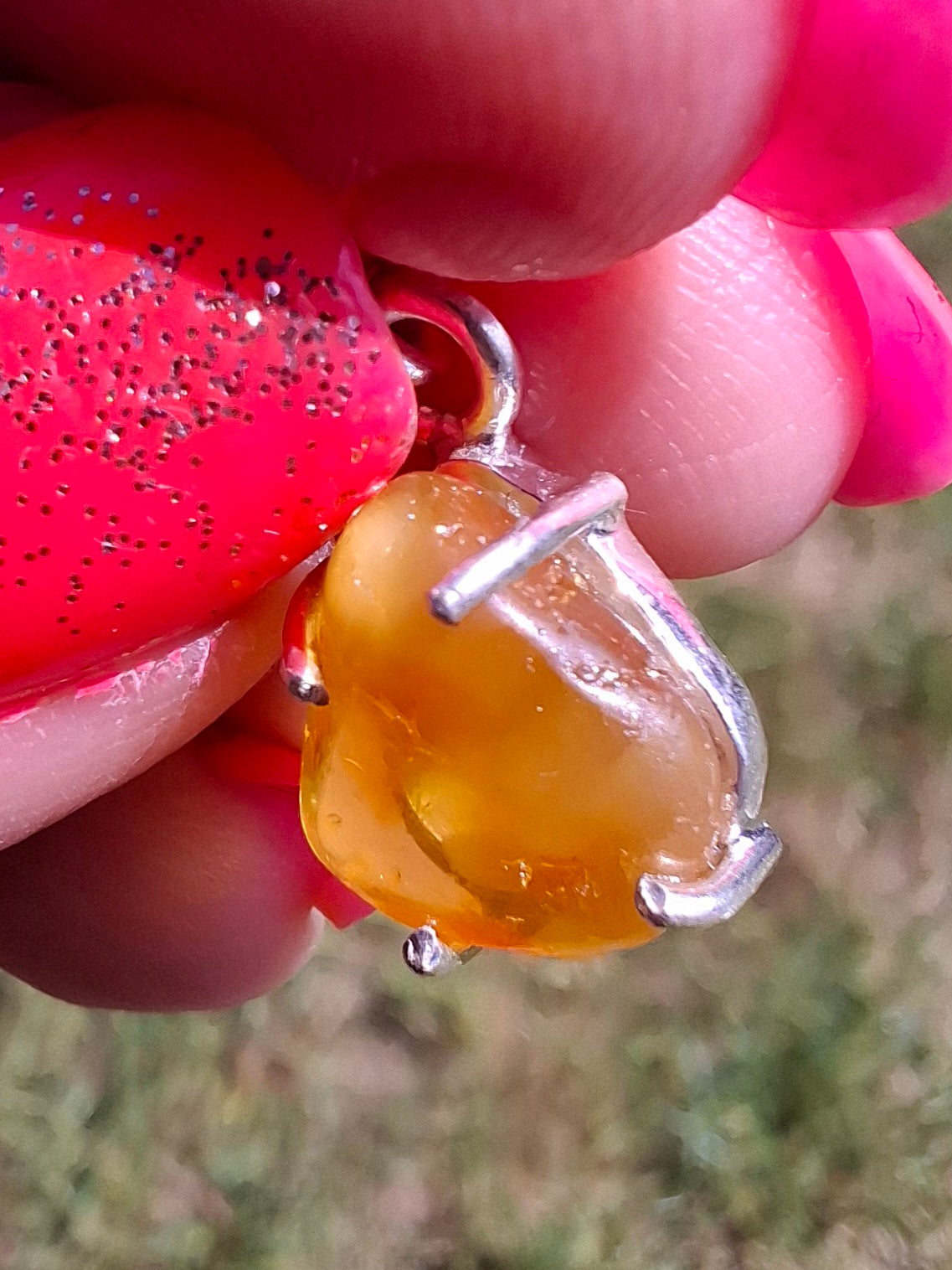 Baltic Amber Pendant, 925 Silver, Fossil (Ref: AP28)