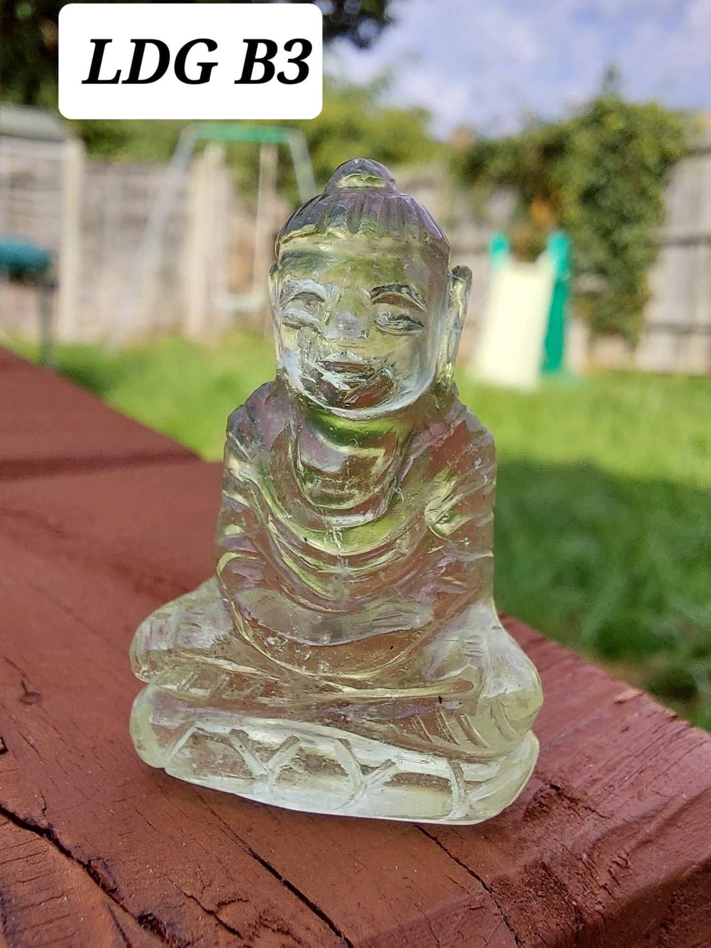 Libyan Desert Glass BUDDHA Carving, 6.80g, Tektite (Ref: LDG B3)