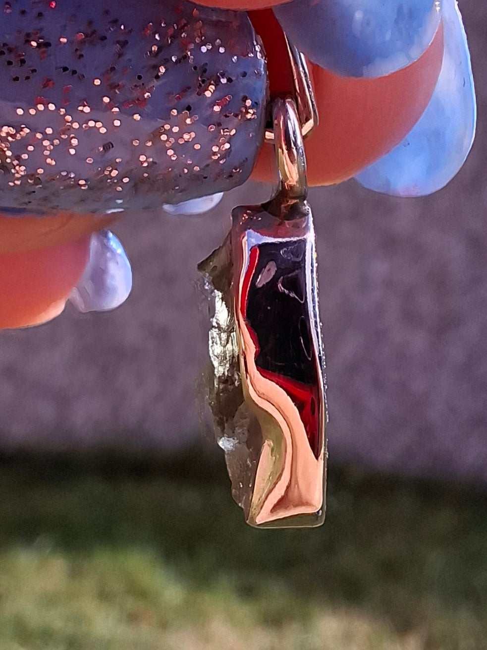 Moldavite Pendant, 925 Silver, Tektite (Ref: P48)