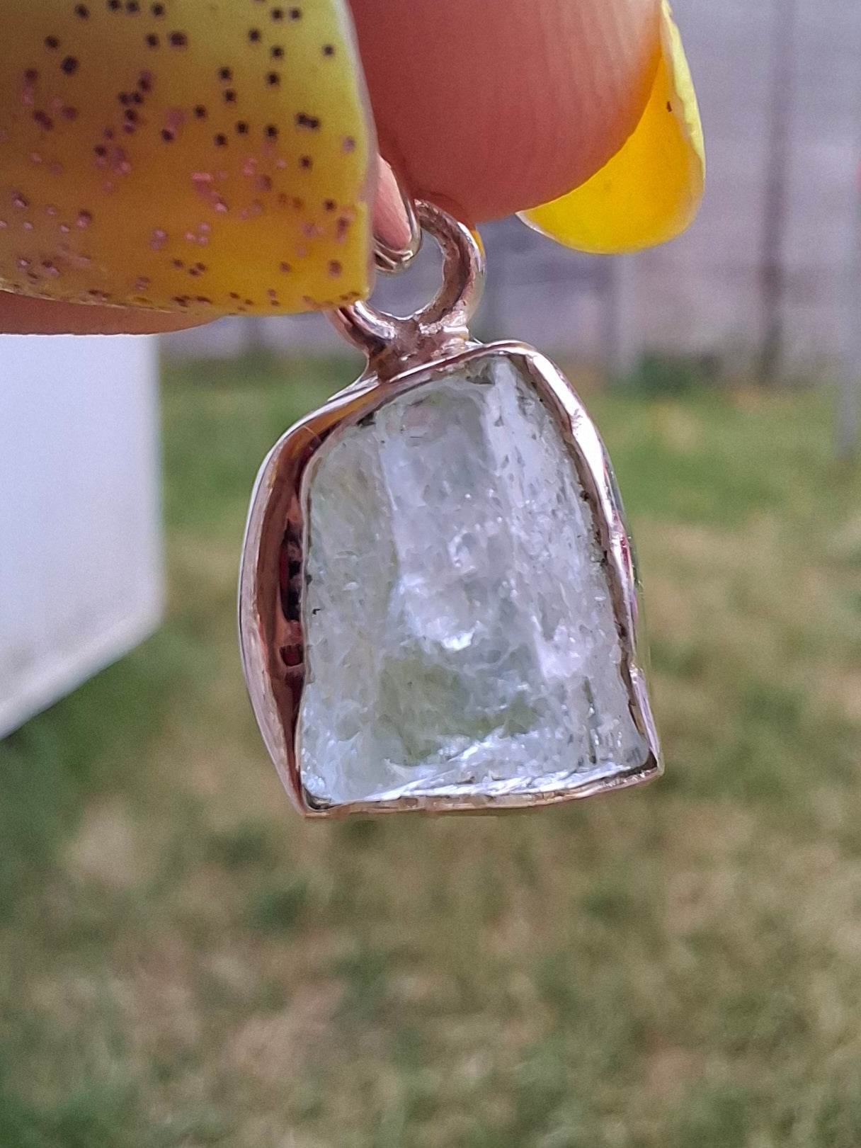 Aquamarine Pendant, 925 Silver, Crystal (Ref: AQ19)