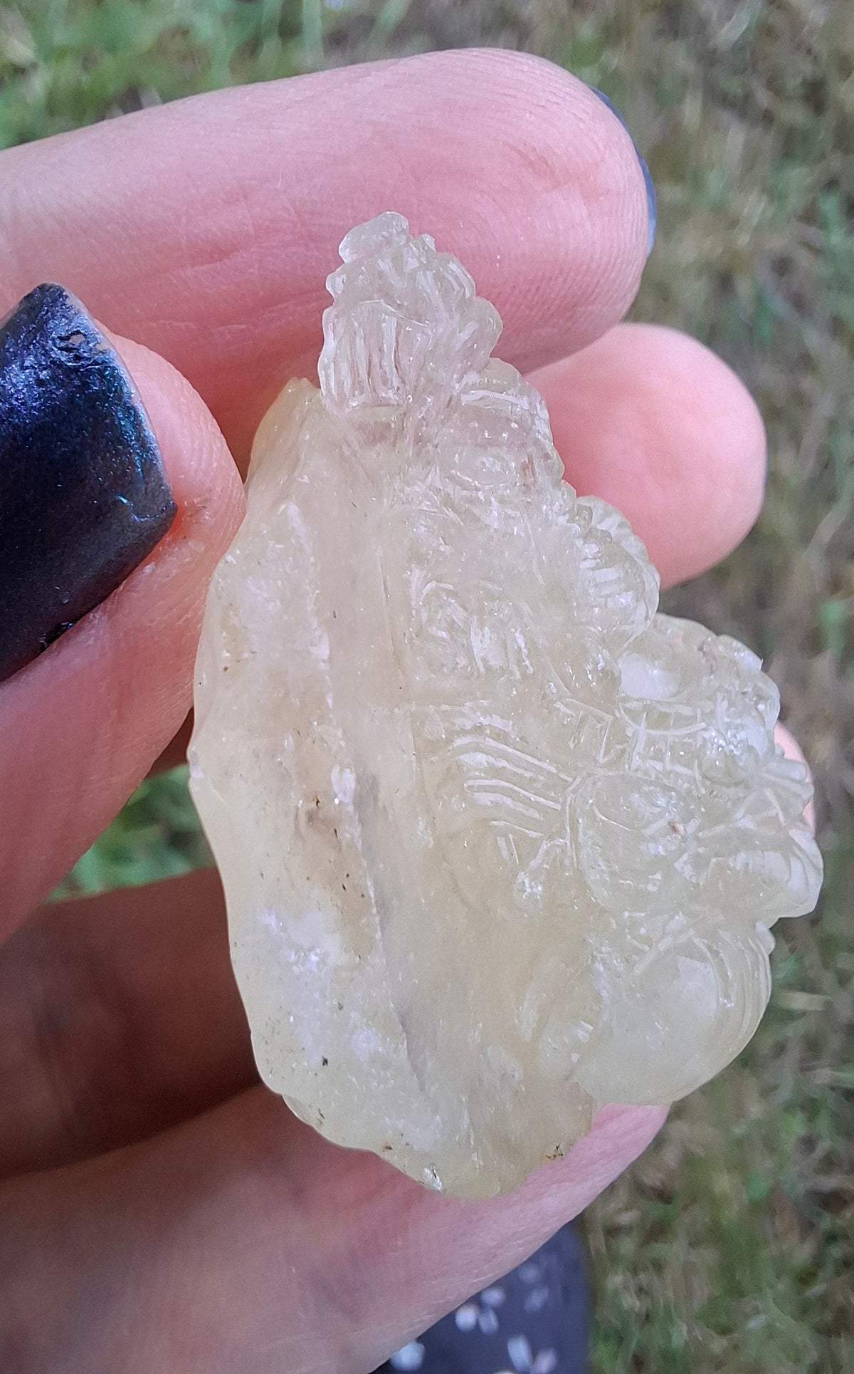 Libyan Desert Glass GANESHA carving, 20.76g, Tektite (Ref: Ganesha4)