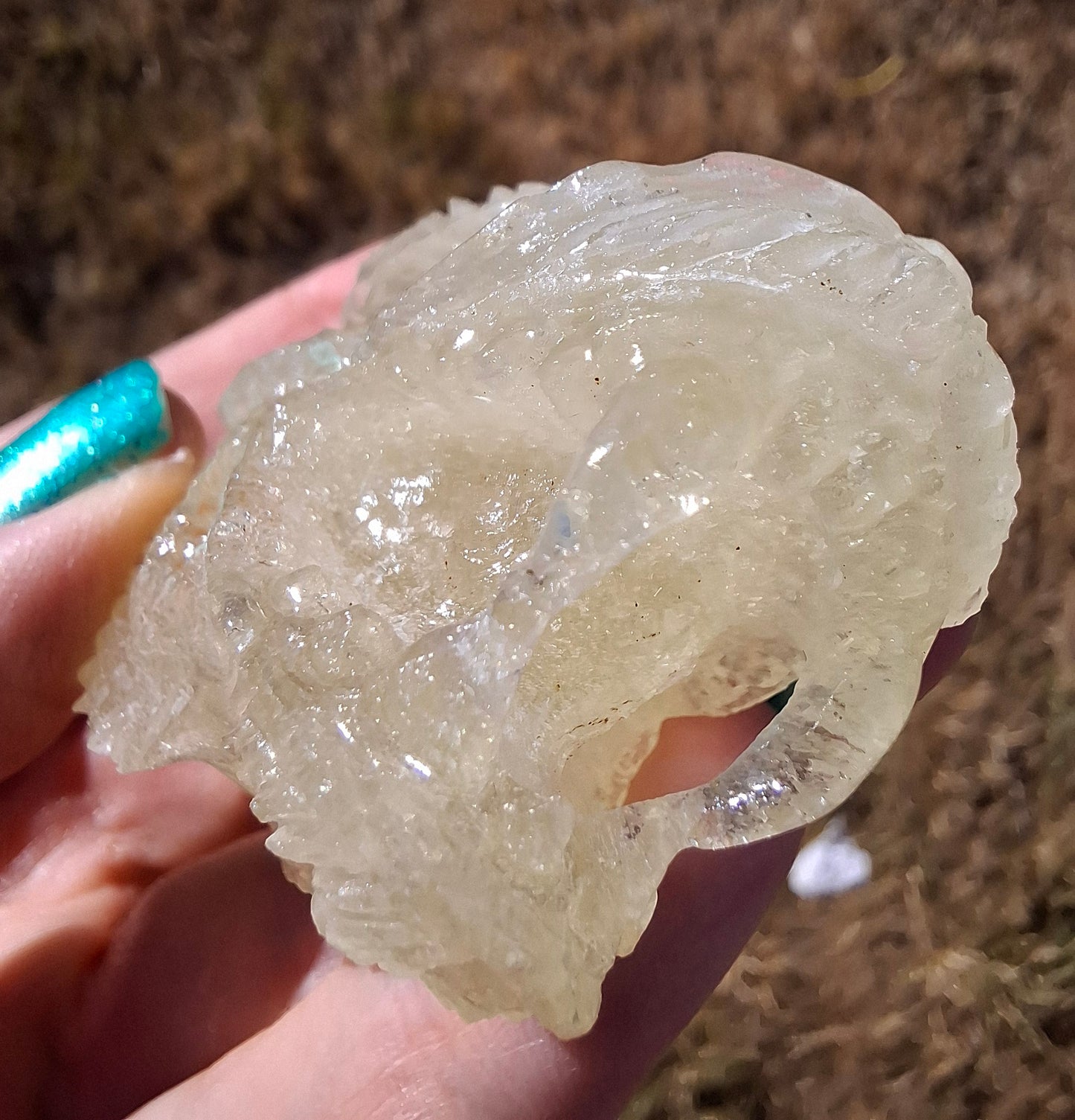 Libyan Desert Glass DRAGON HEAD Carving, 75.84g, Tektite (Ref: Dragon1)