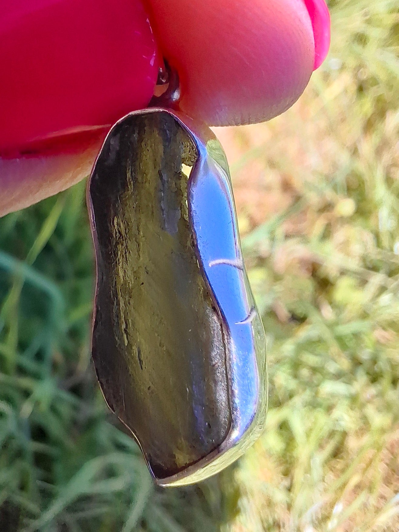 Moldavite Pendant, 925 Silver, Tektite (Ref: P445)