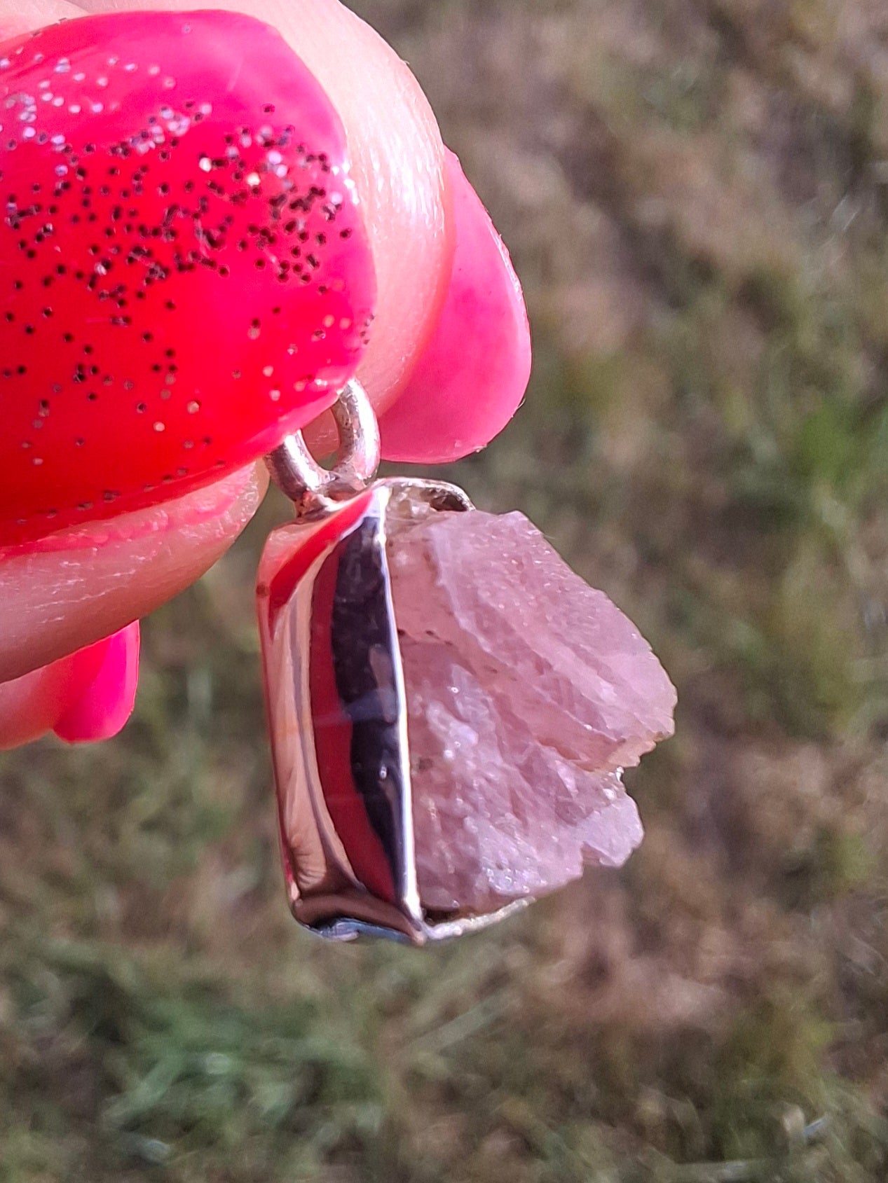 Pink Tourmaline Pendant, 925 Silver, Crystal (Ref: PT74)
