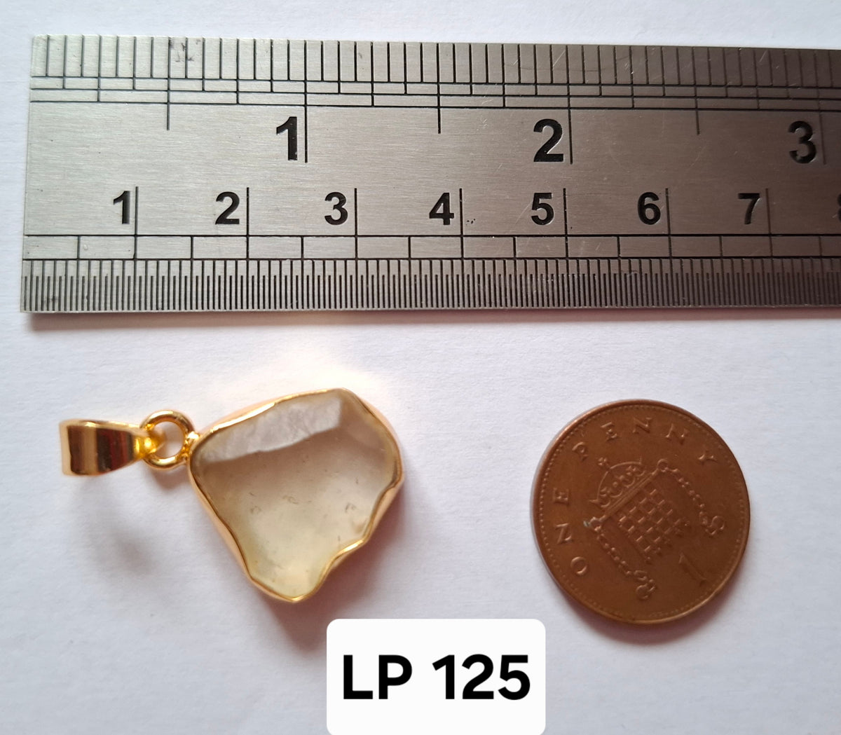 Libyan Desert Glass Pendant, 14K GOLD Plated, Tektite (Ref: LP125)