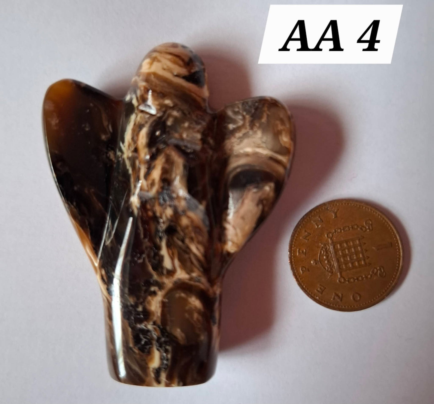 Red Amber Angel, 15.65g, Carving, Fossil (Ref: AA4)