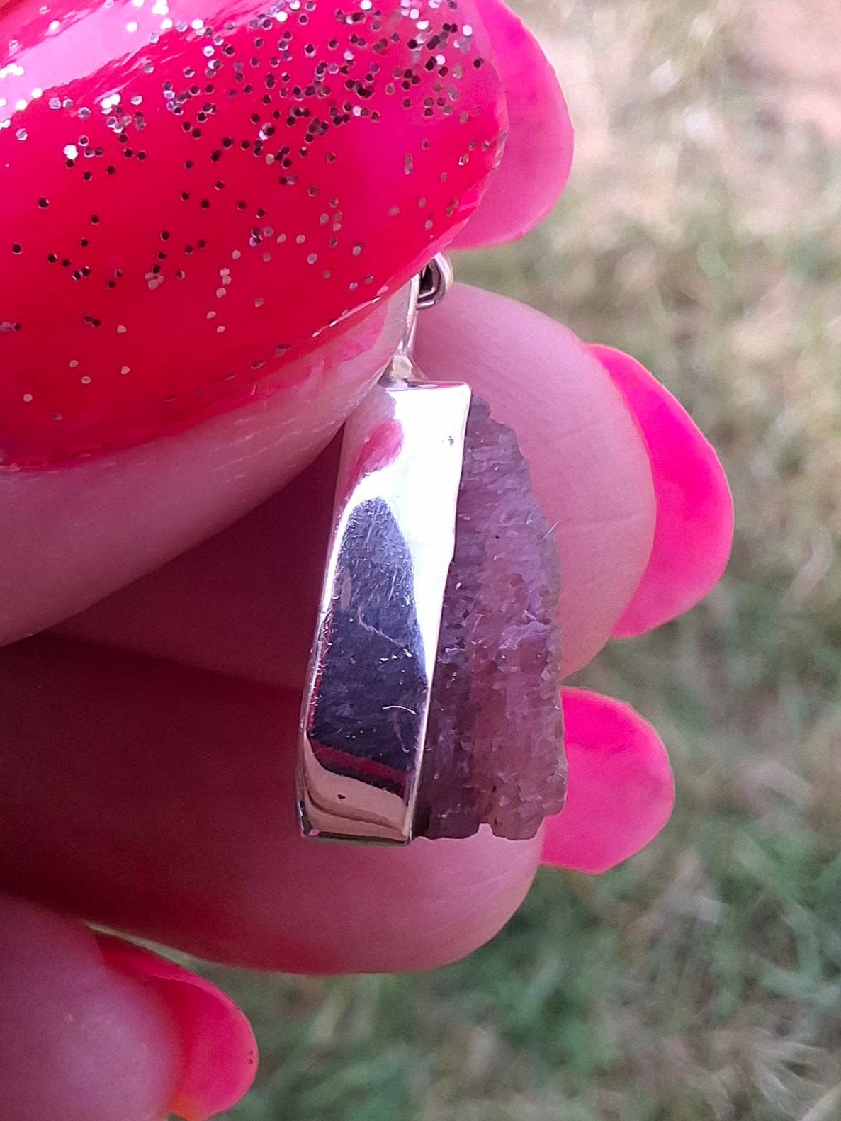 Pink Tourmaline Pendant, 925 Silver, Crystal (Ref: PT95)