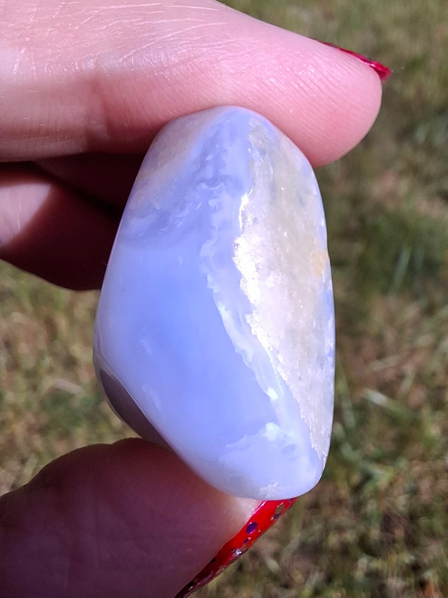 Blue Lace Agate, Tumble Stone, Crystal (Ref: T138)