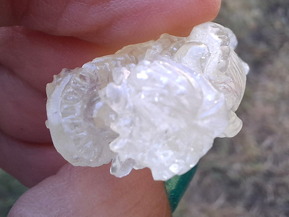 Libyan Desert Glass DRAGON HEAD carving, 9.66g, Tektite (Ref: Dragon 3)