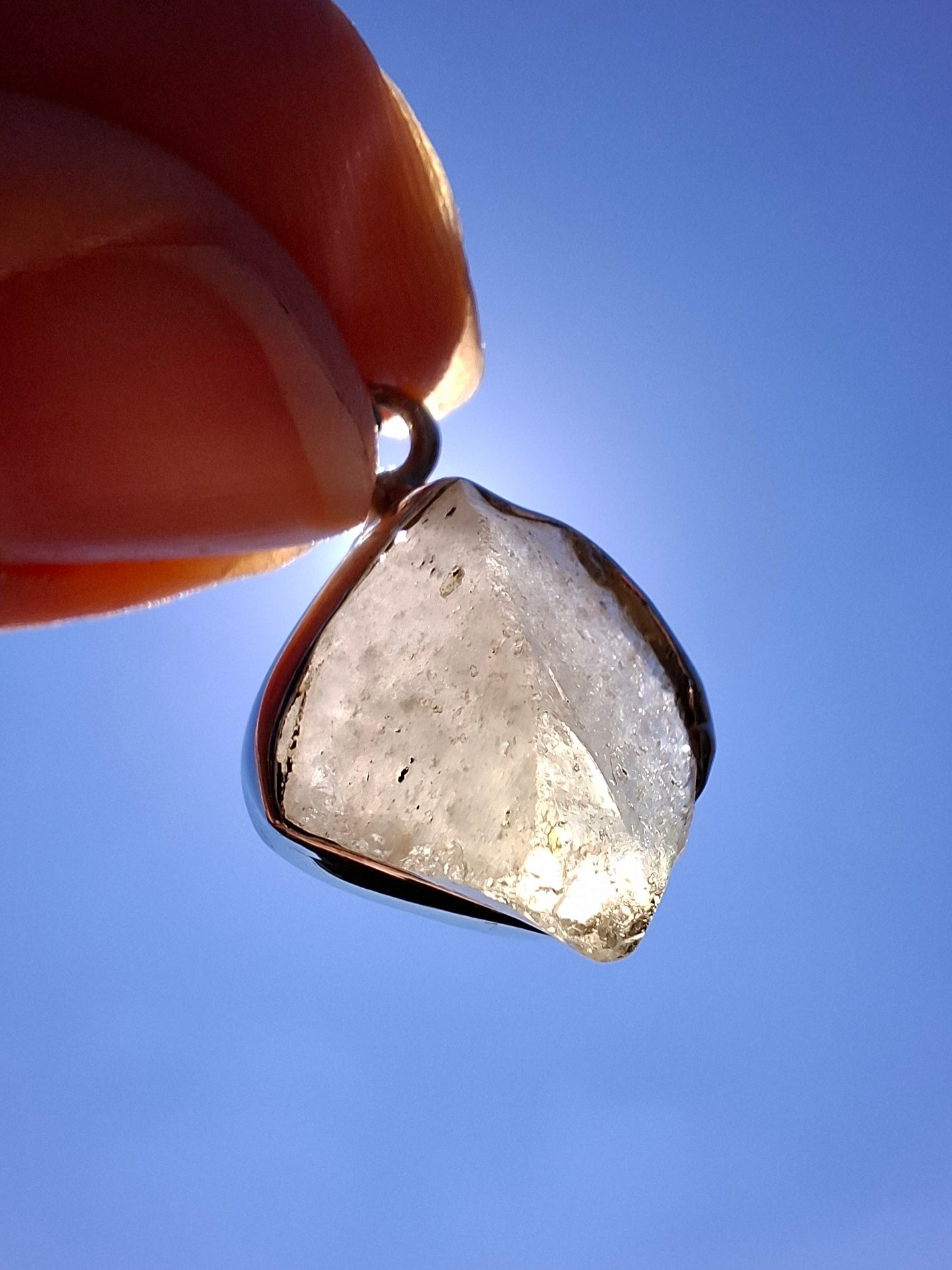 Libyan Desert Glass Pendant, 925 Silver, Tektite (Ref: LP104)
