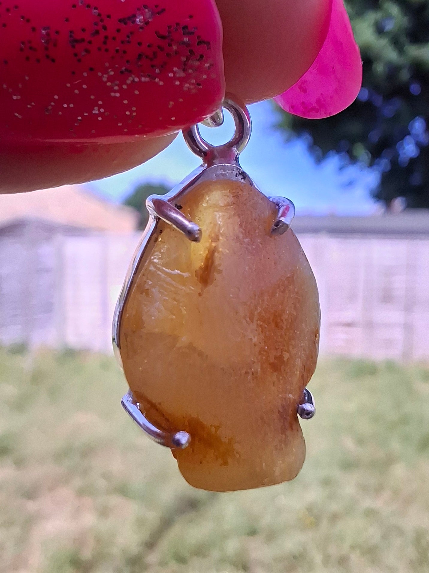 Baltic Amber Pendant, 925 Silver, Fossil (Ref: AP5)