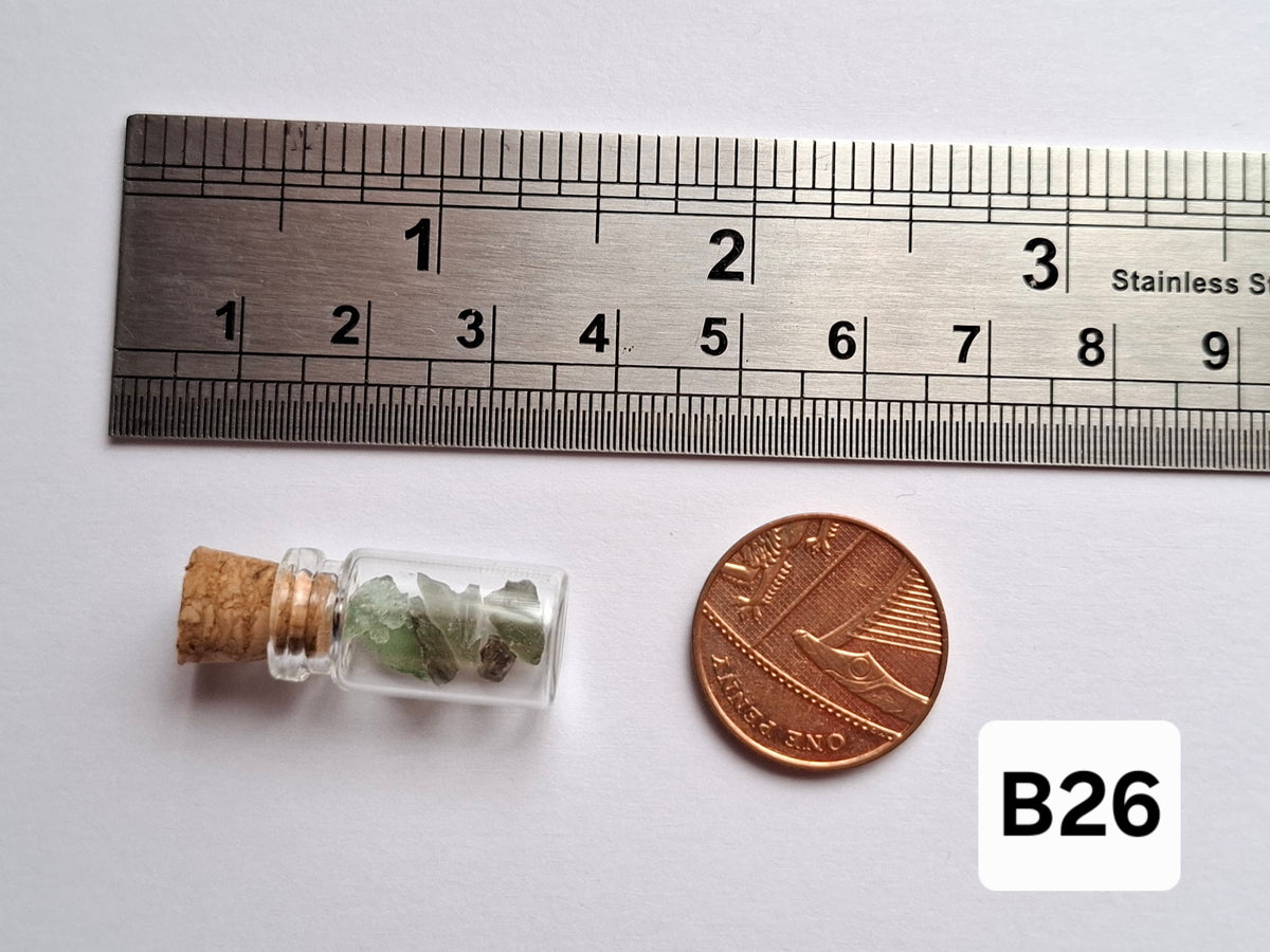 Moldavite Chips (0.50g) in 1ml Bottle, Tektite (Ref; B26)