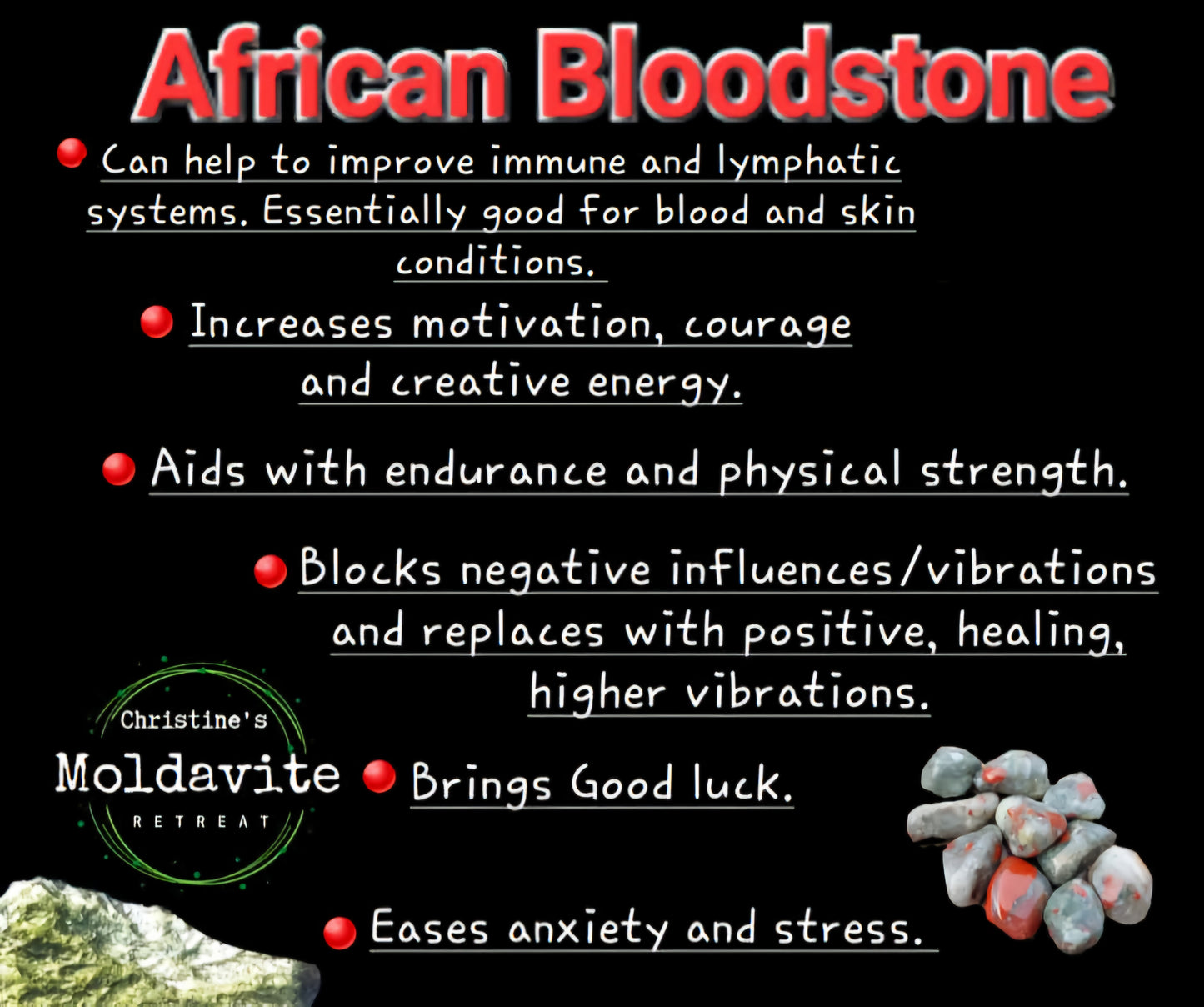 African Blood Stone, Tumble Stone, Crystal (Ref: T178)
