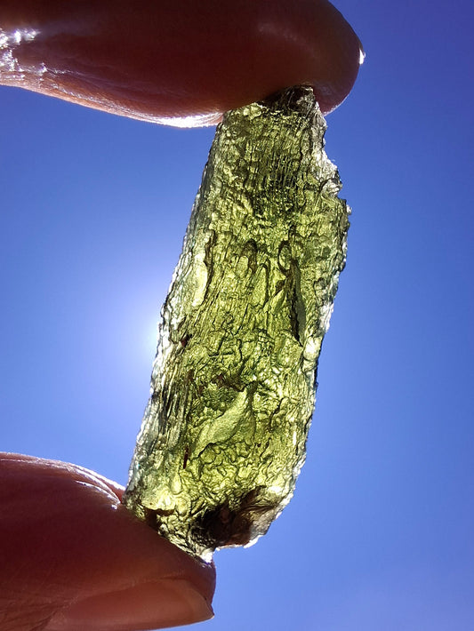 Moldavite Piece, NESMEN, 8.47g, Tektite (Ref: 1372)
