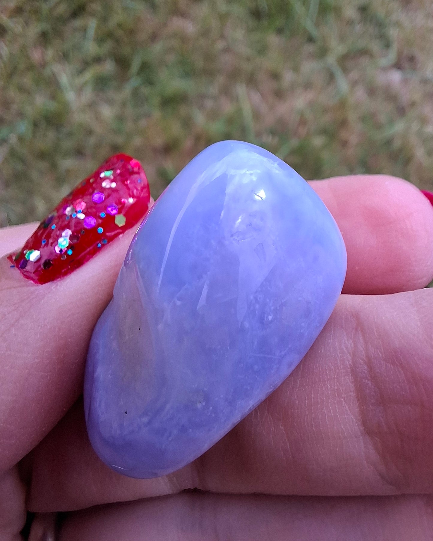 Blue Lace Agate, Tumble Stone, Crystal (Ref: T139)