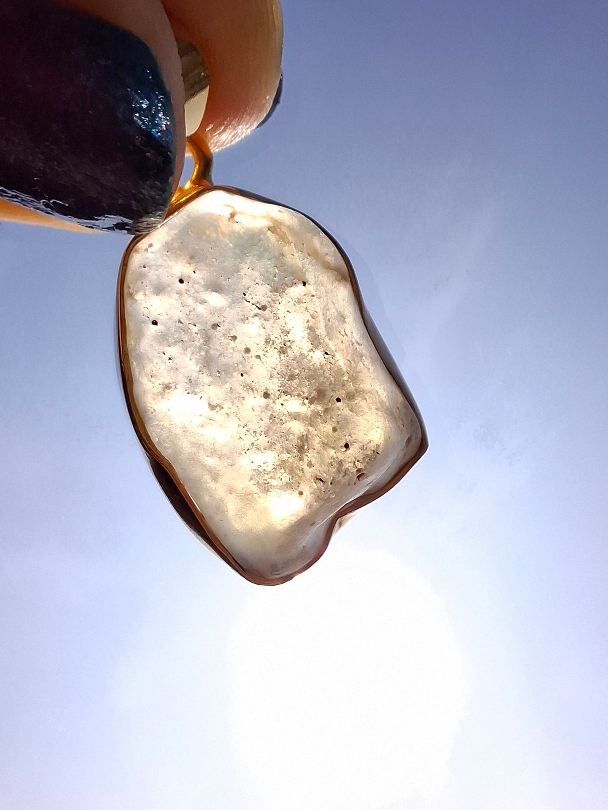 Libyan Desert Glass Pendant, 14K GOLD Plated, Tektite (Ref: LP123)