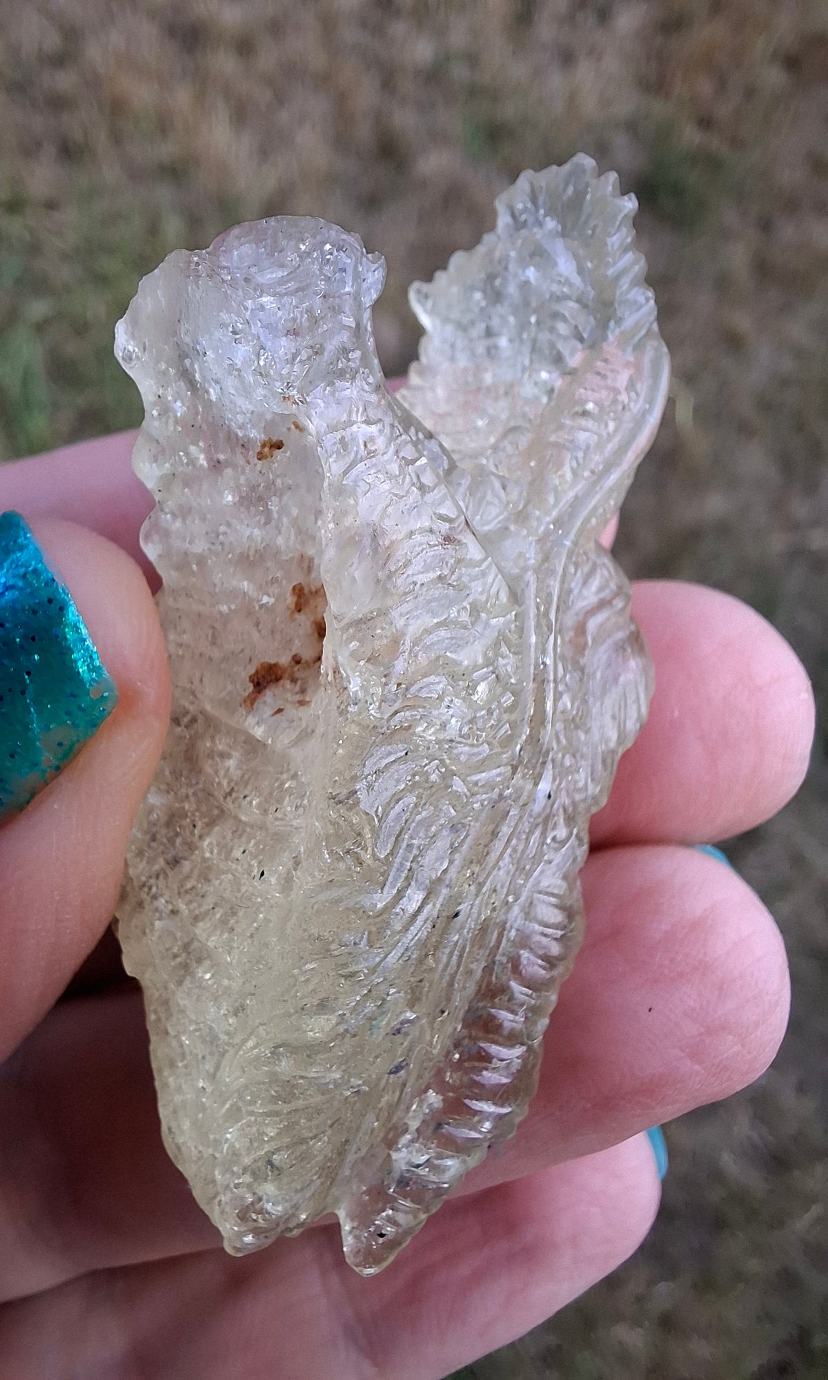 Libyan Desert Glass DRAGON HEAD carving, 22.42g, Tektite (Ref: Dragon 2)