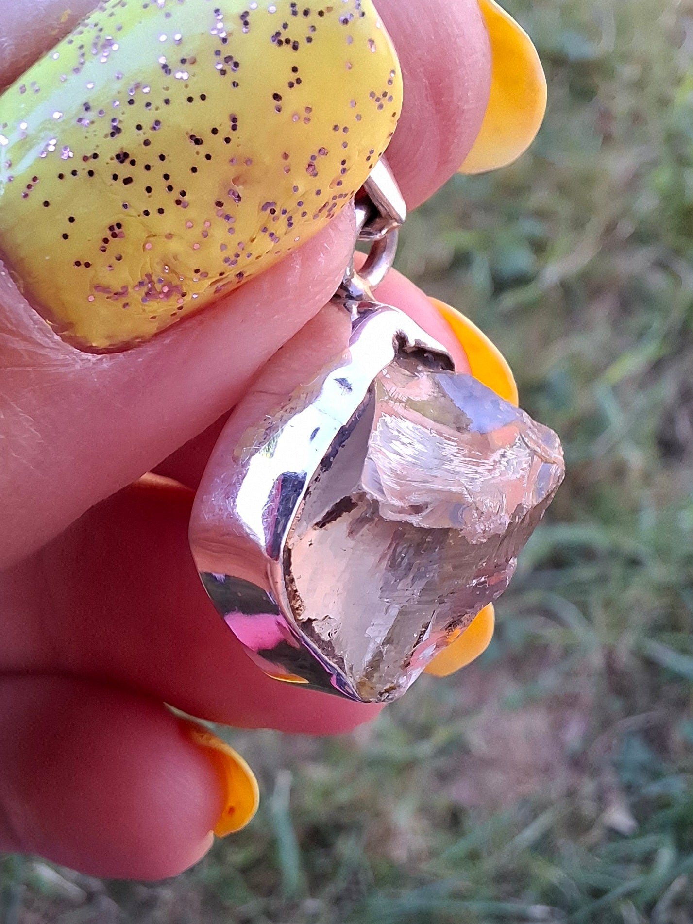 Libyan Desert Glass Pendant, 925 Silver, Tektite (Ref: LP113)