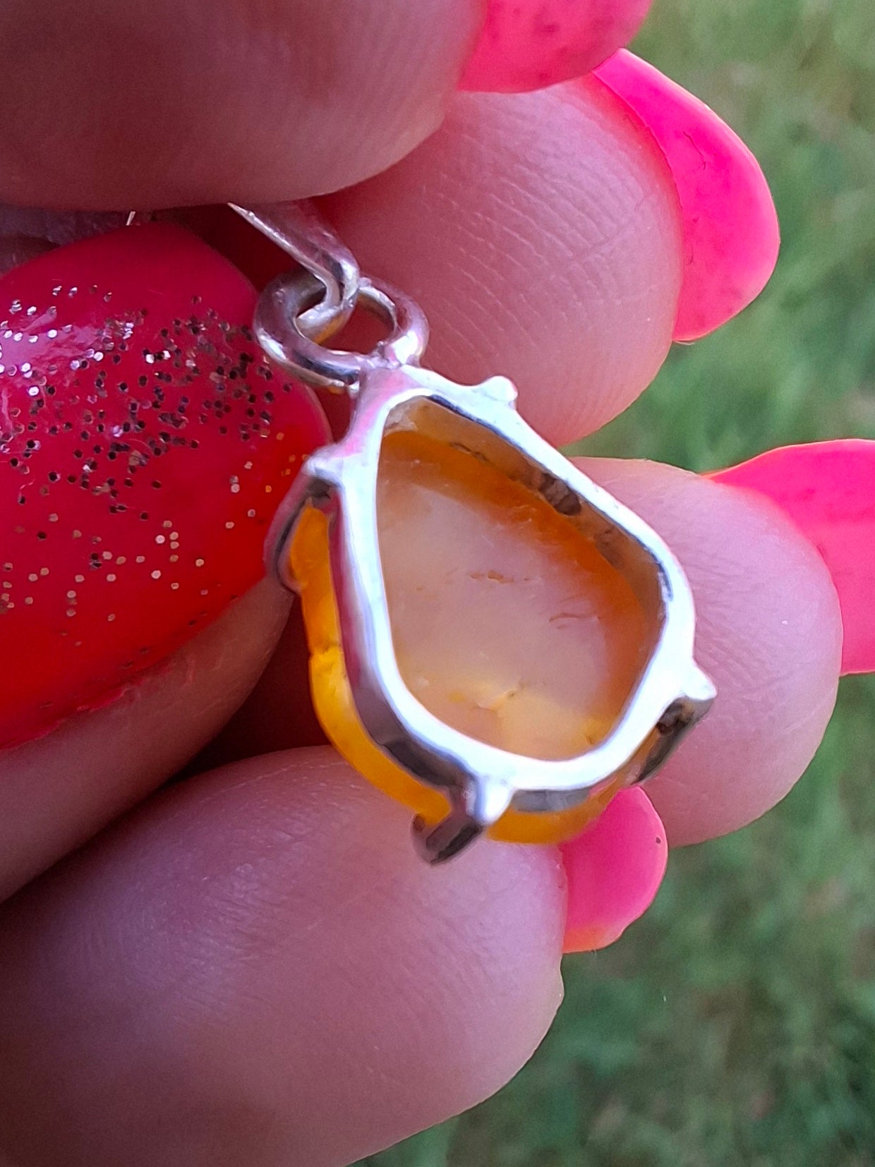 Baltic Amber Pendant, 925 Silver, Fossil (Ref: AP28)