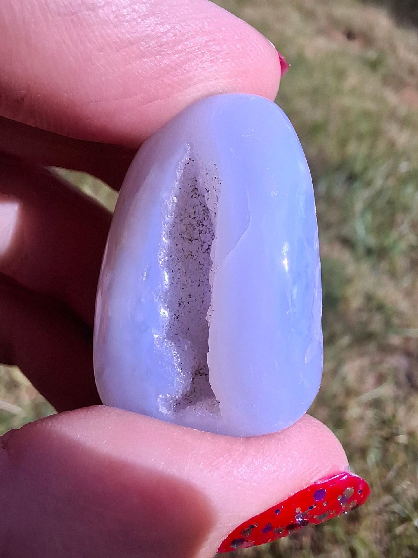 Blue Lace Agate, Tumble Stone, Crystal (Ref: T138)
