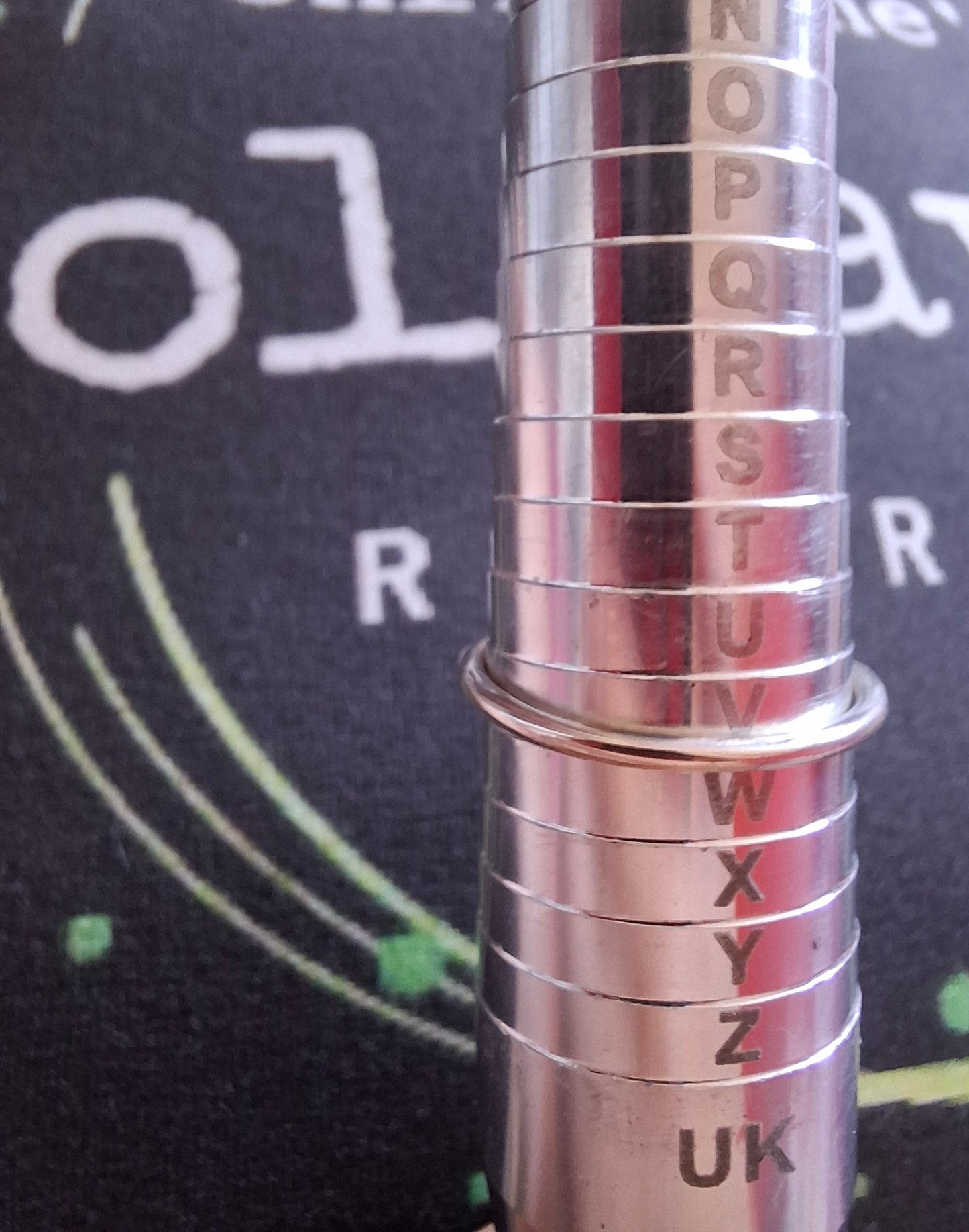 Moldavite ADJUSTABLE Ring, size large V/small W, 925 Silver, Tektite (Ref: AR51)