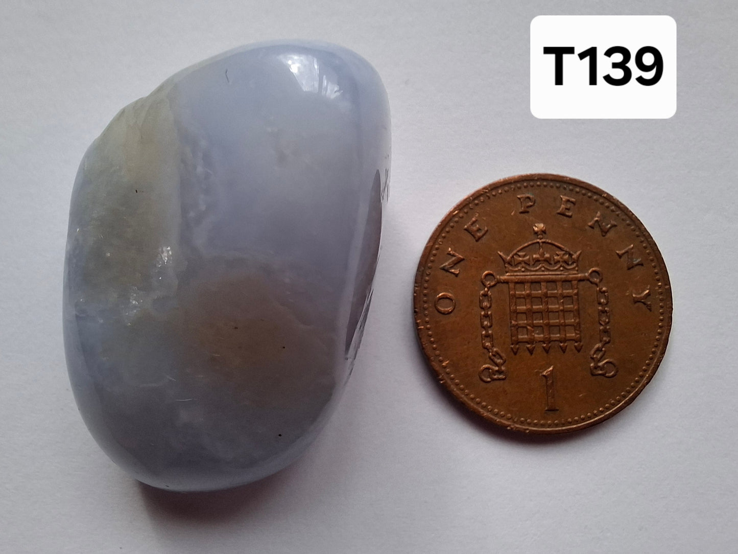 Blue Lace Agate, Tumble Stone, Crystal (Ref: T139)