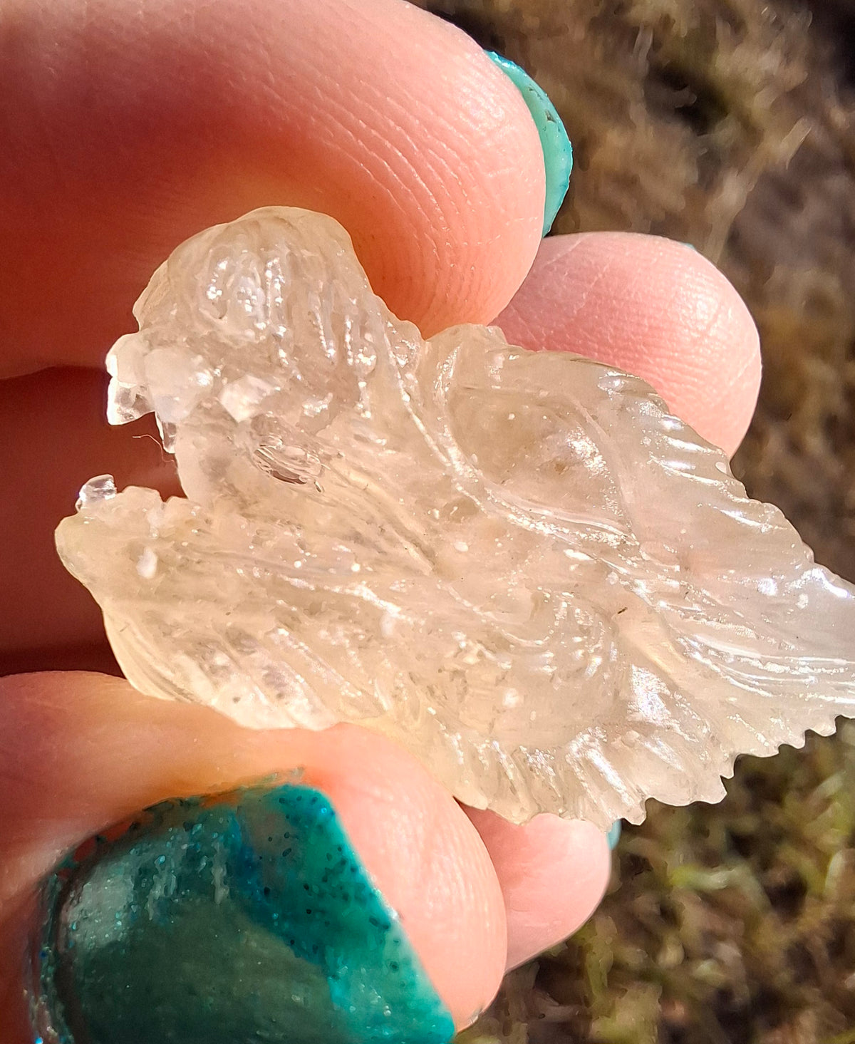 Libyan Desert Glass DRAGON HEAD carving, 9.66g, Tektite (Ref: Dragon 3)