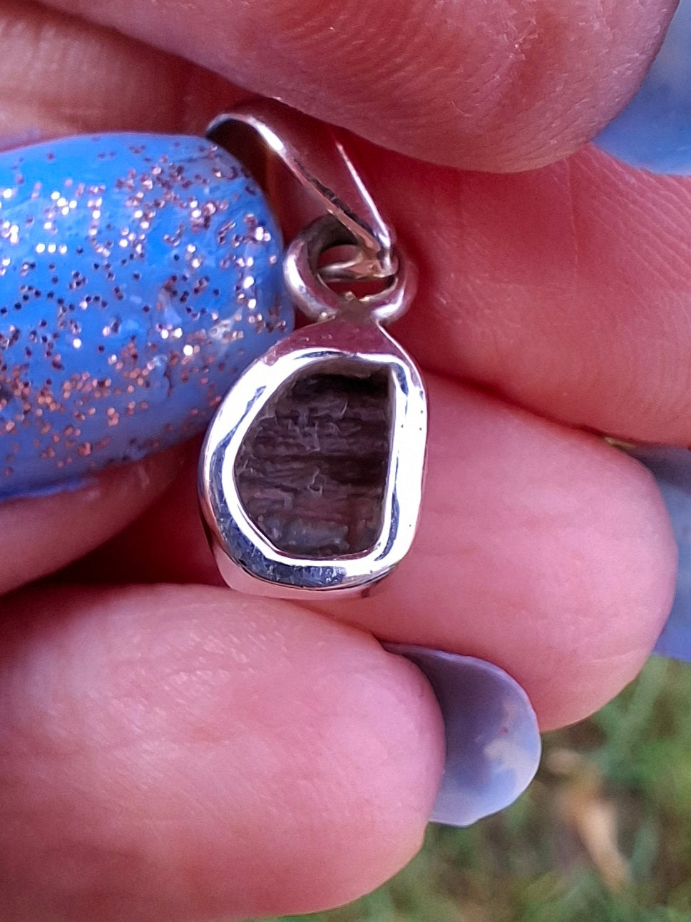 Moldavite Pendant, 925 Silver, Tektite (Ref: P44)