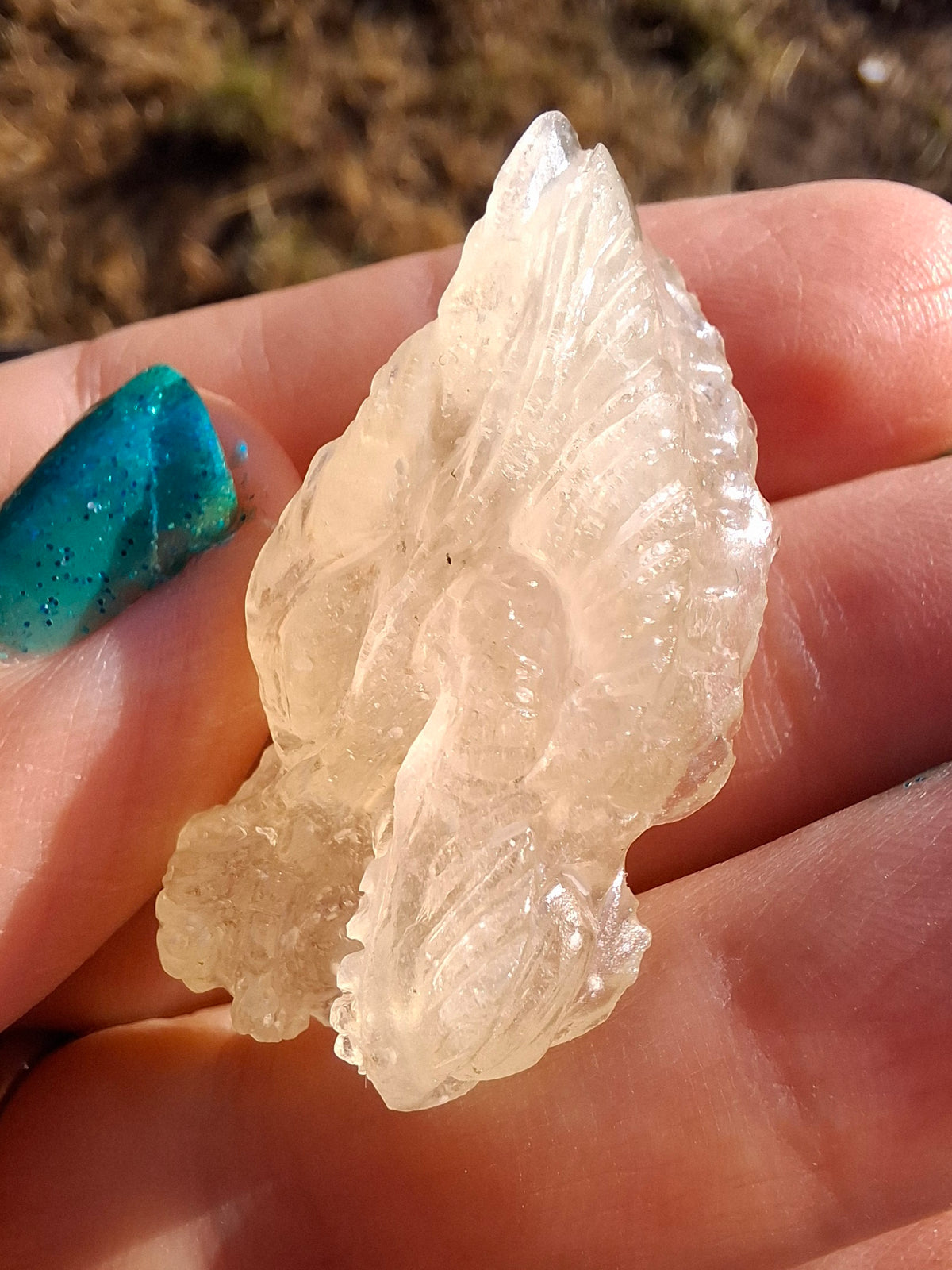 Libyan Desert Glass DRAGON HEAD carving, 9.66g, Tektite (Ref: Dragon 3)