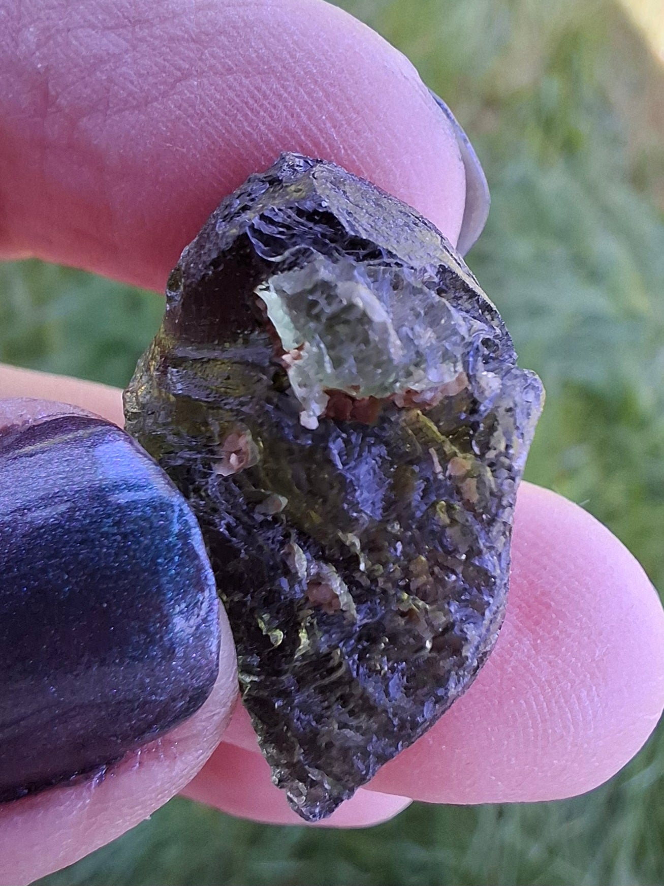 Moldavite Piece, NESMEN, 5.46g, Tektite (Ref: 1373)
