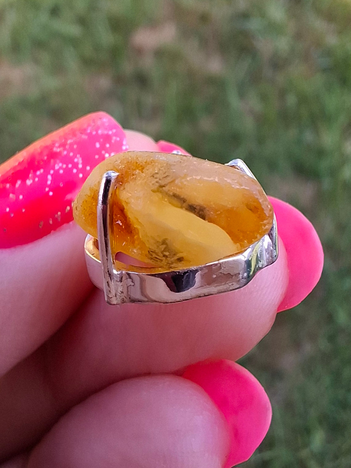 Baltic Amber Pendant, 925 Silver, Fossil (Ref: AP5)
