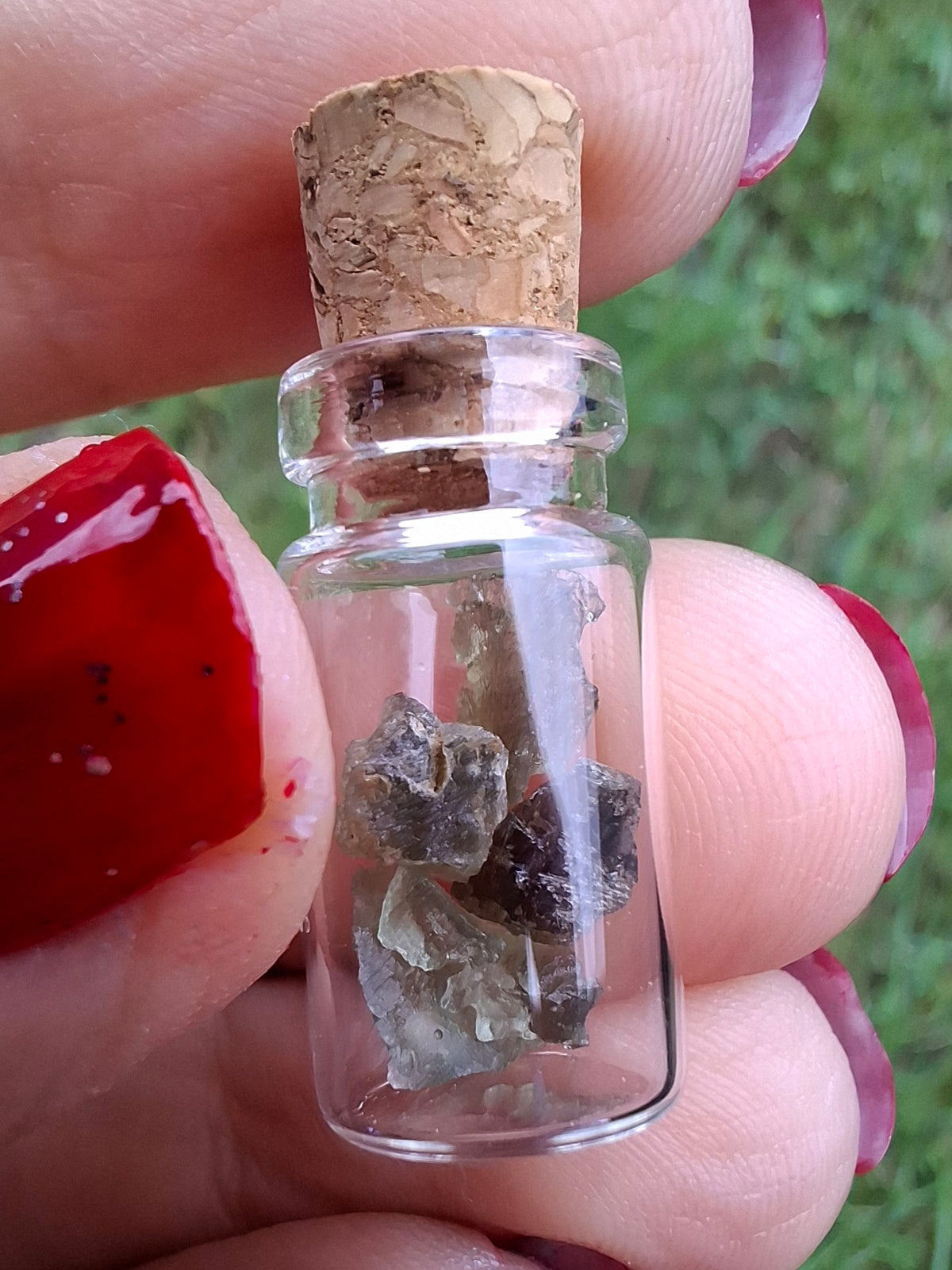 Moldavite Chips (0.50g) in 1ml Bottle, Tektite (Ref: B22)