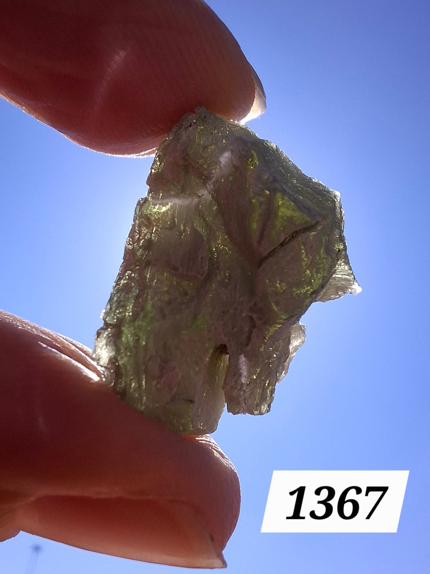 Moldavite Piece, SNOWFLAKE, FROSTED, BARTOCHOV, 4.00g, Tektite (Ref: 1367)