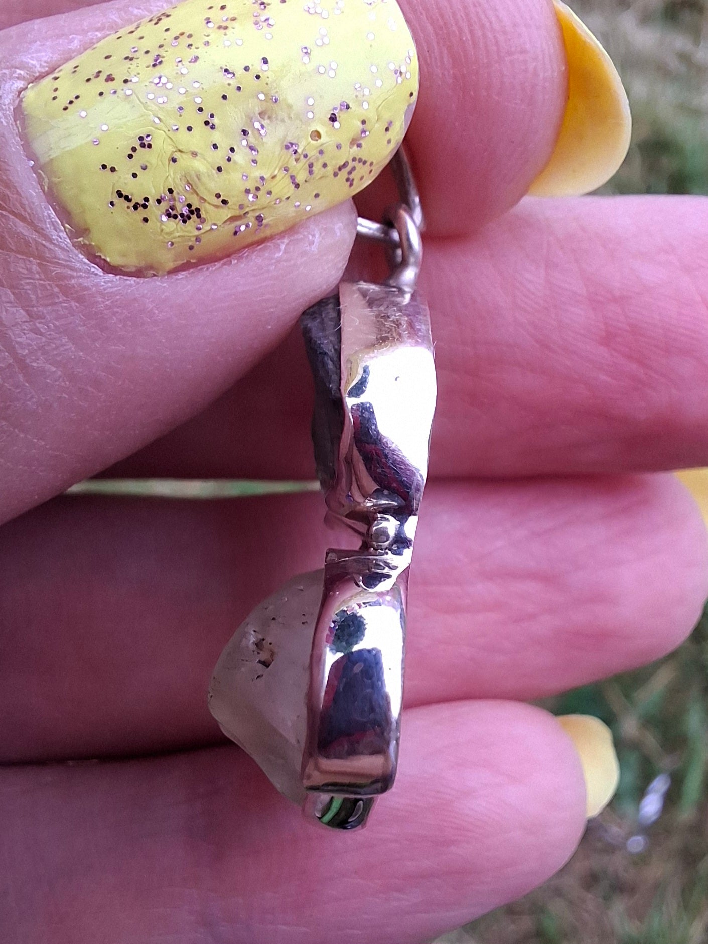 Moldavite & Libyan Desert Glass Pendant, 925 Silver, Tektite (Ref: MLP10)