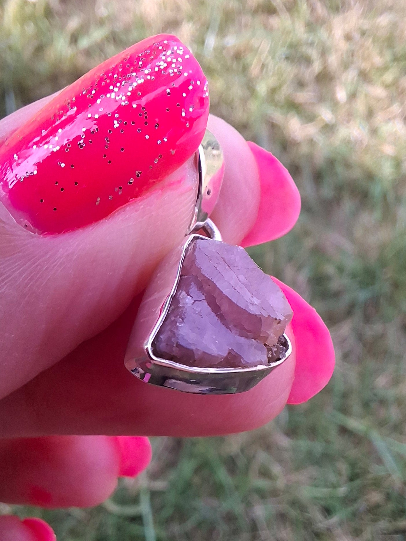 Pink Tourmaline Pendant, 925 Silver, Crystal (Ref: PT74)