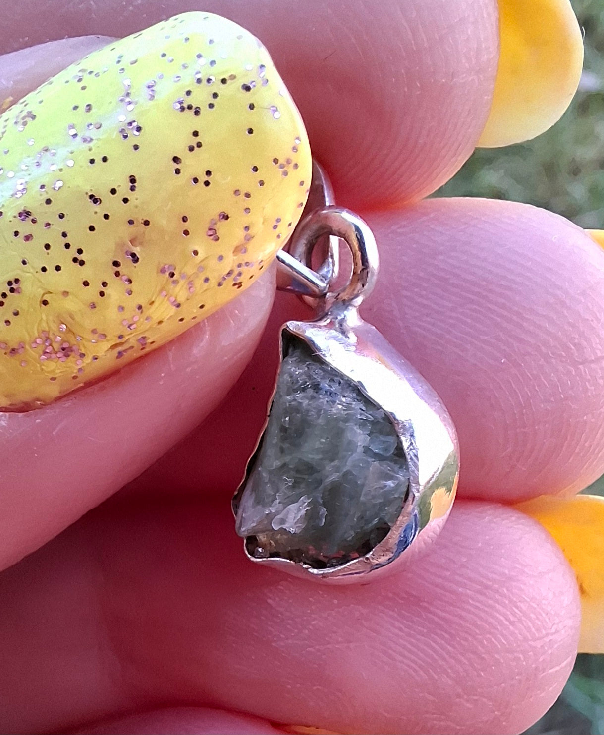 Green Tourmaline Pendant, 925 Silver, Crystal (Ref: GT7)