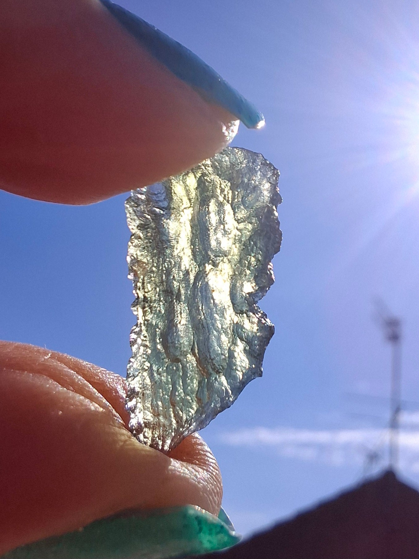 Moldavite Piece, 0.84g, Tektite (Ref: 1418)
