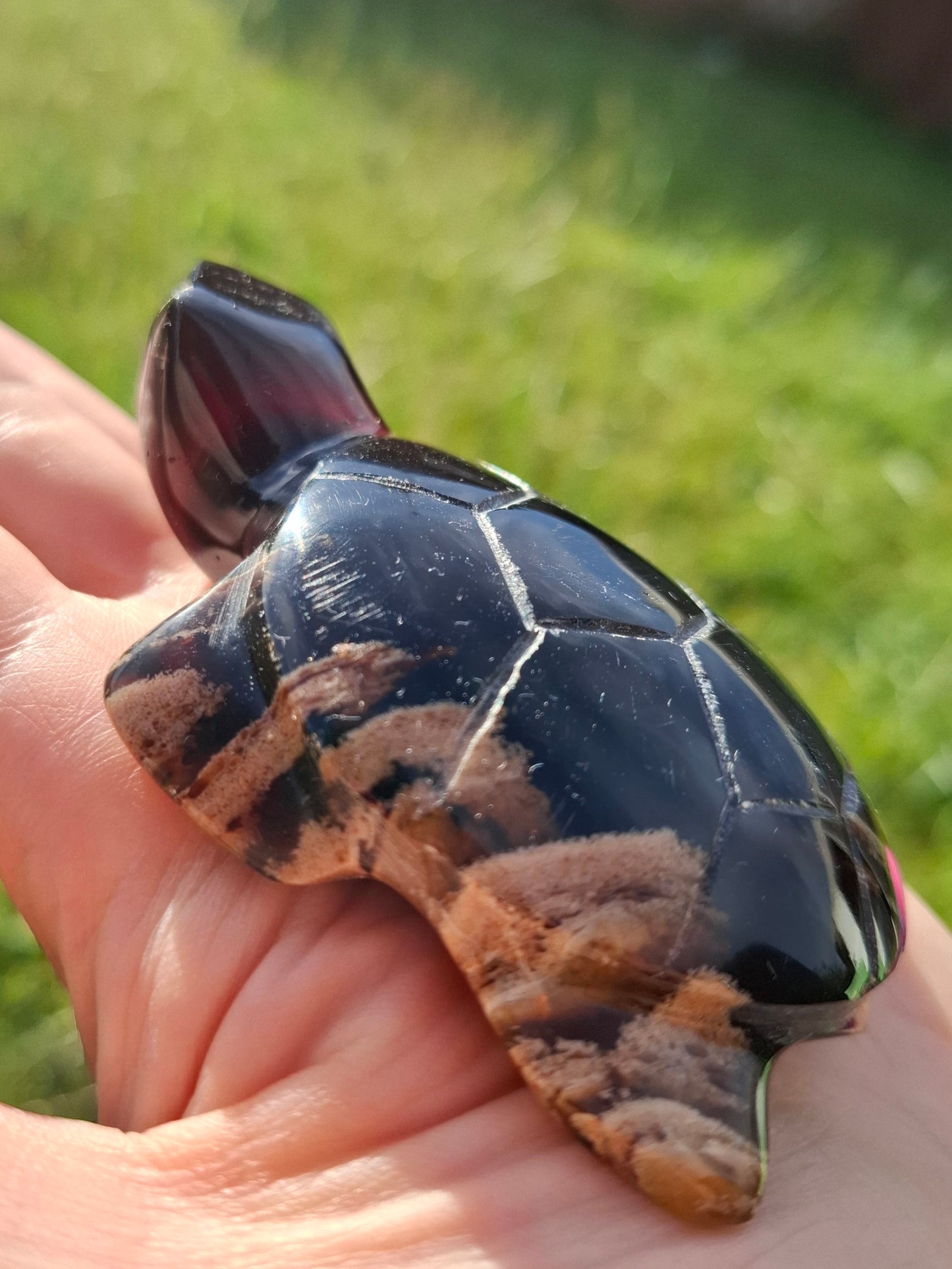 Red Amber Turtle, 59.07g, Carving, Fossil (Ref: TT5)