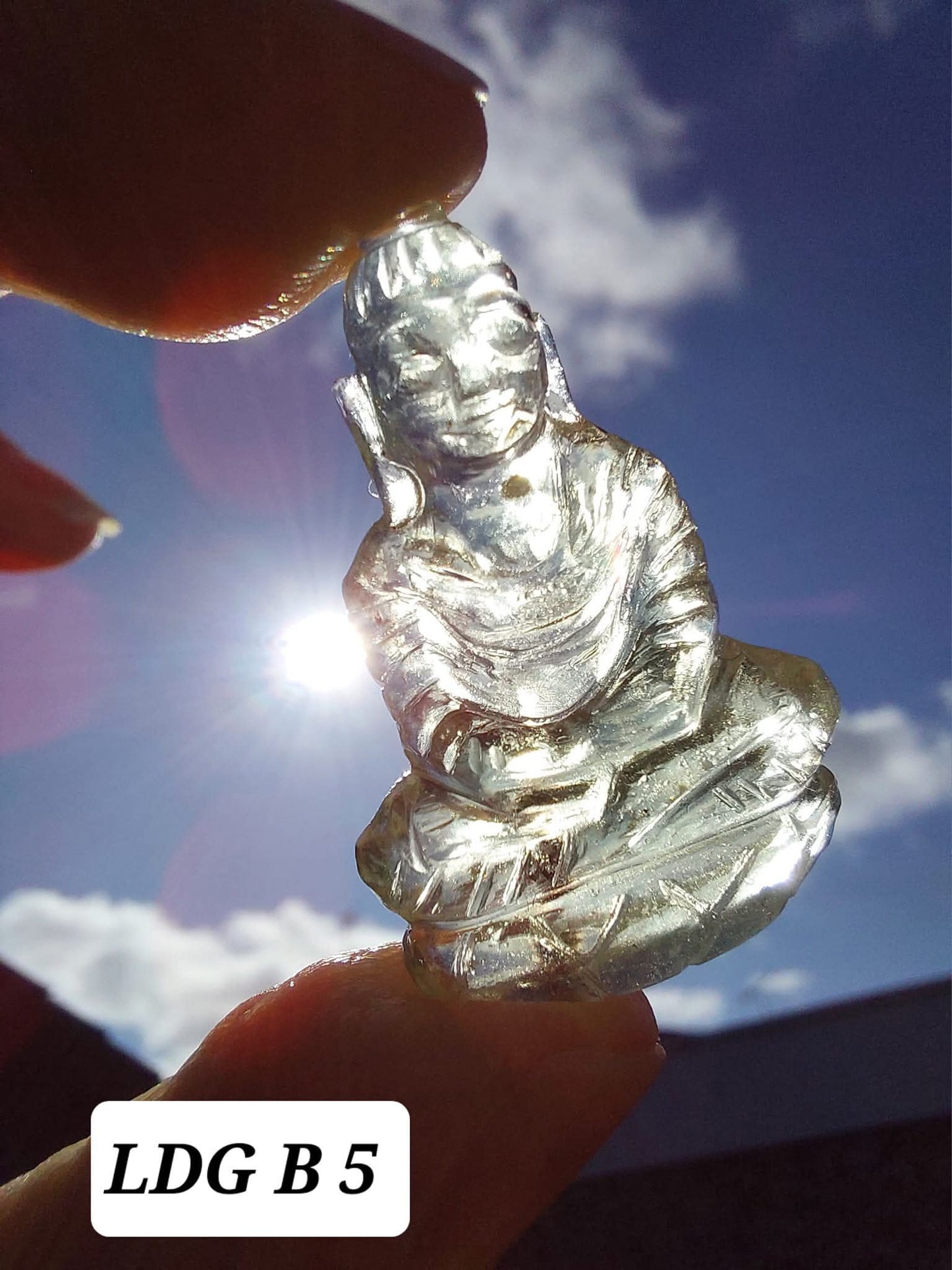 Libyan Desert Glass BUDDHA Carving, 4.61g, Tektite (Ref: LDG B5)