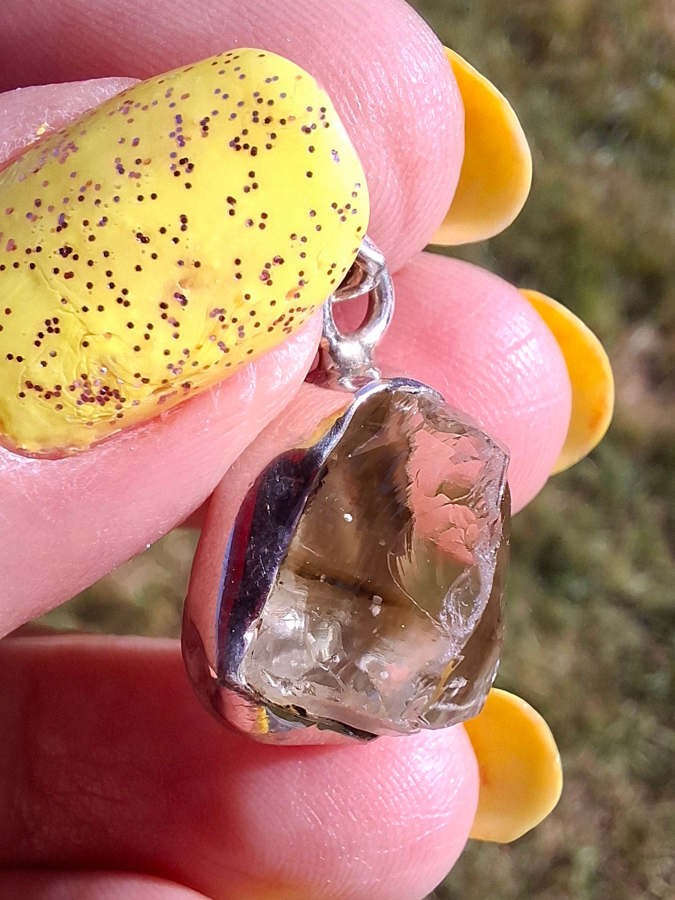 Libyan Desert Glass Pendant, 925 Silver, Tektite (Ref: LP105)
