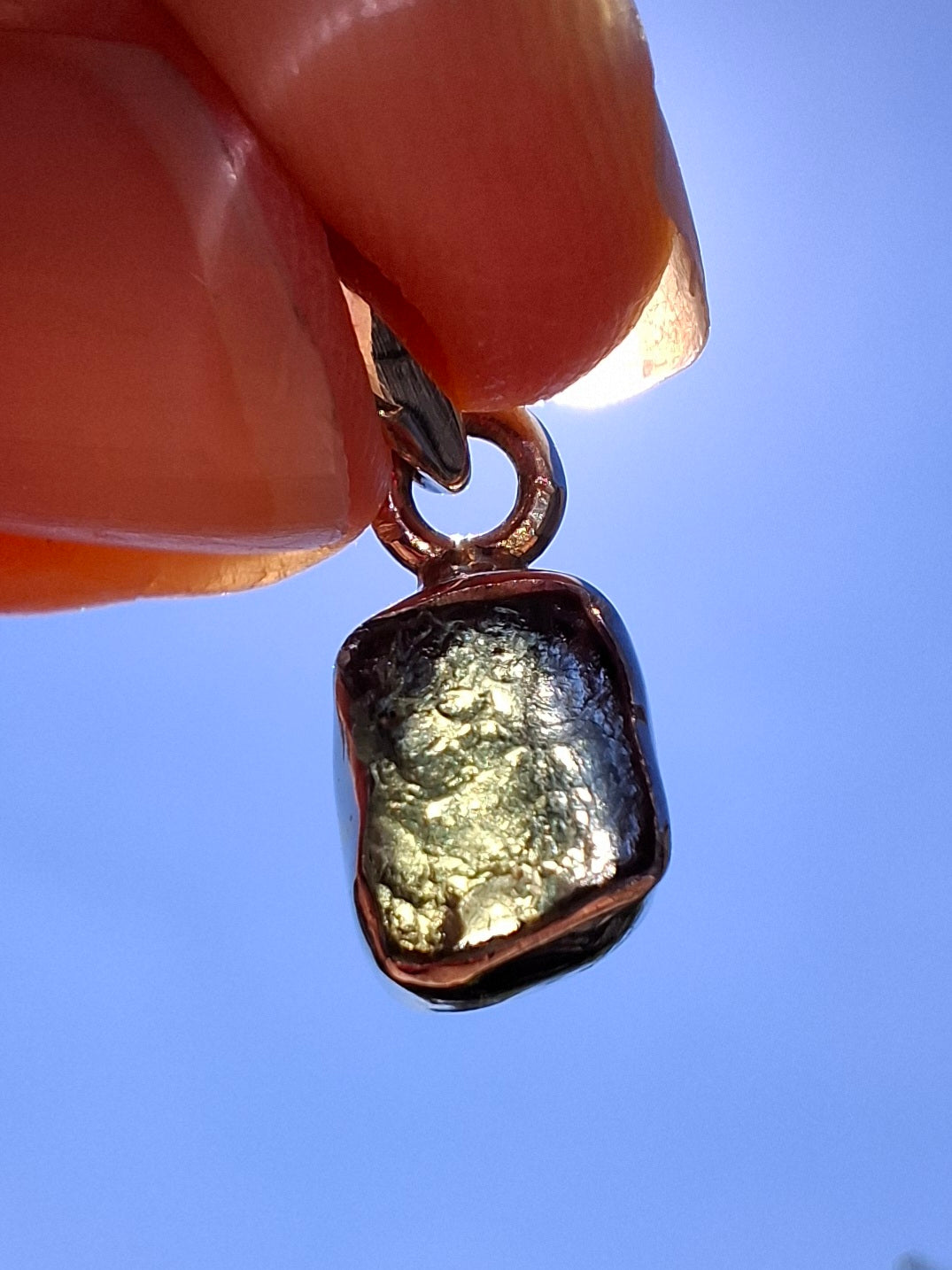 Moldavite Pendant, 925 Silver, Tektite (Ref: P61)