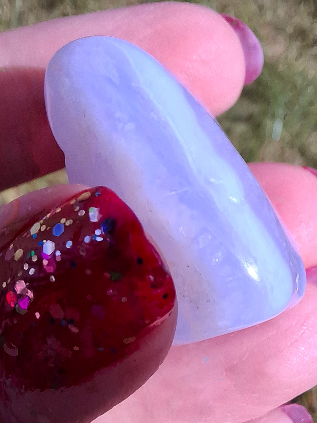 Blue Lace Agate, Tumble Stone, Crystal (Ref: T145)