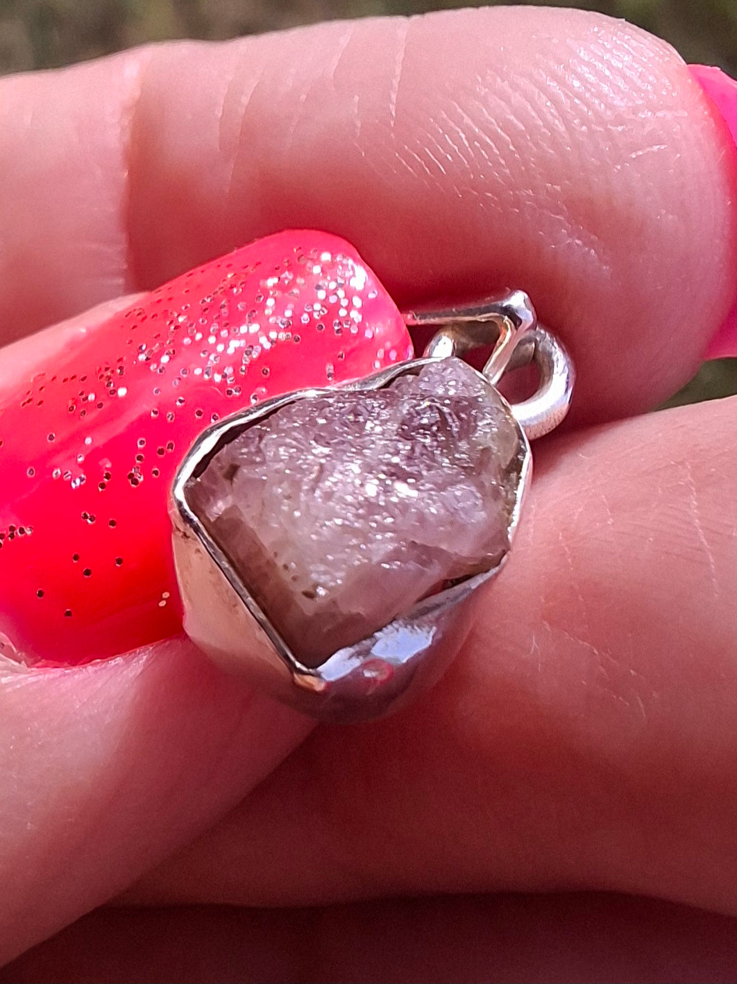 Pink Tourmaline Pendant, 925 Silver, Crystal (Ref: PT72)