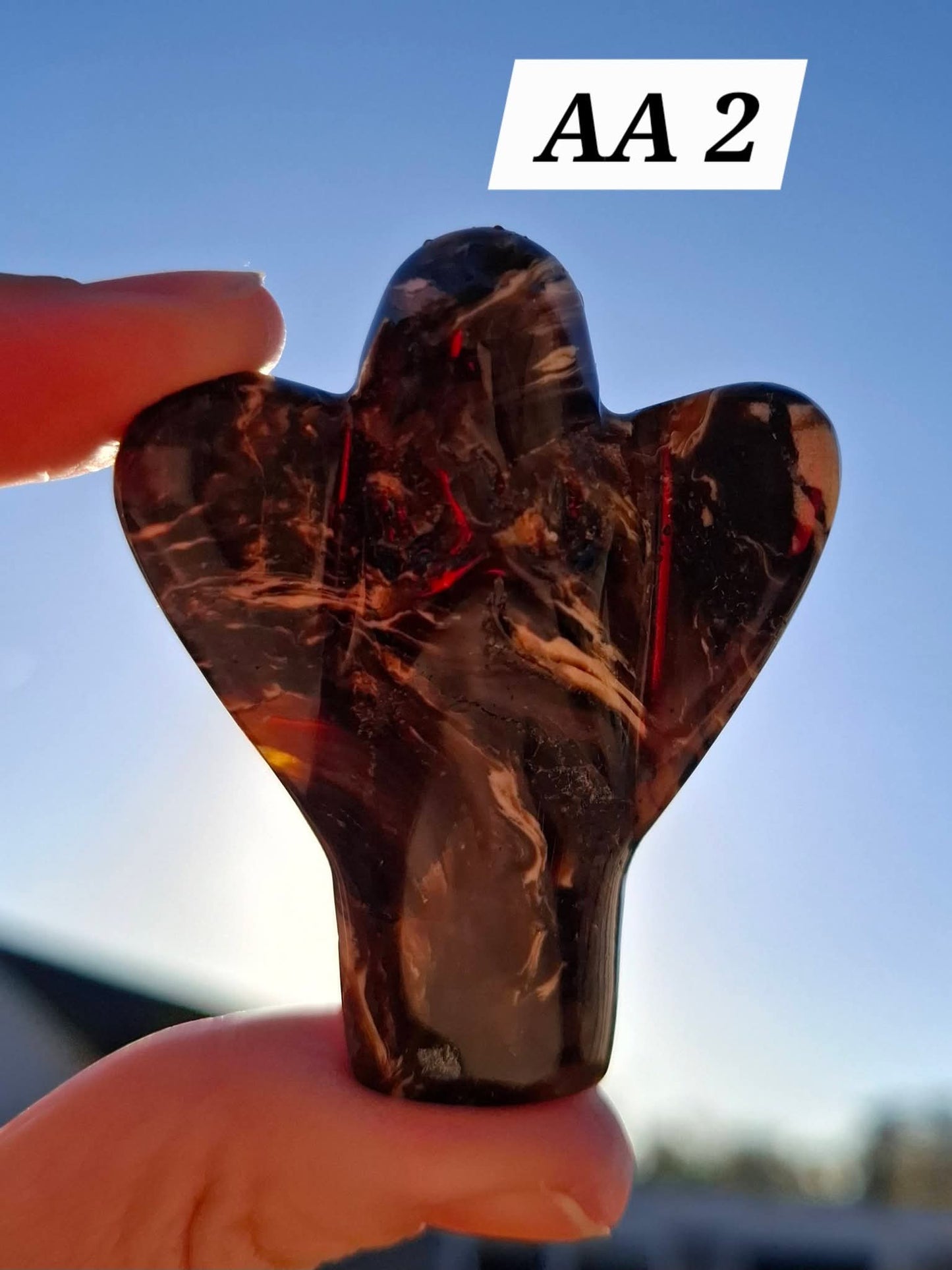 Red Amber Angel, 17.96g, Carving, Fossil (Ref: AA2)