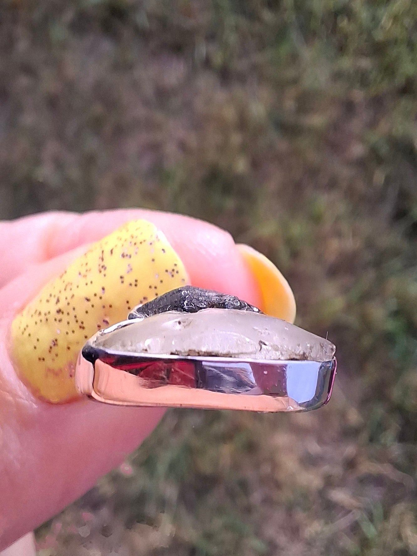 Moldavite & Libyan Desert Glass Pendant, 925 Silver, Tektite (Ref: MLP11)