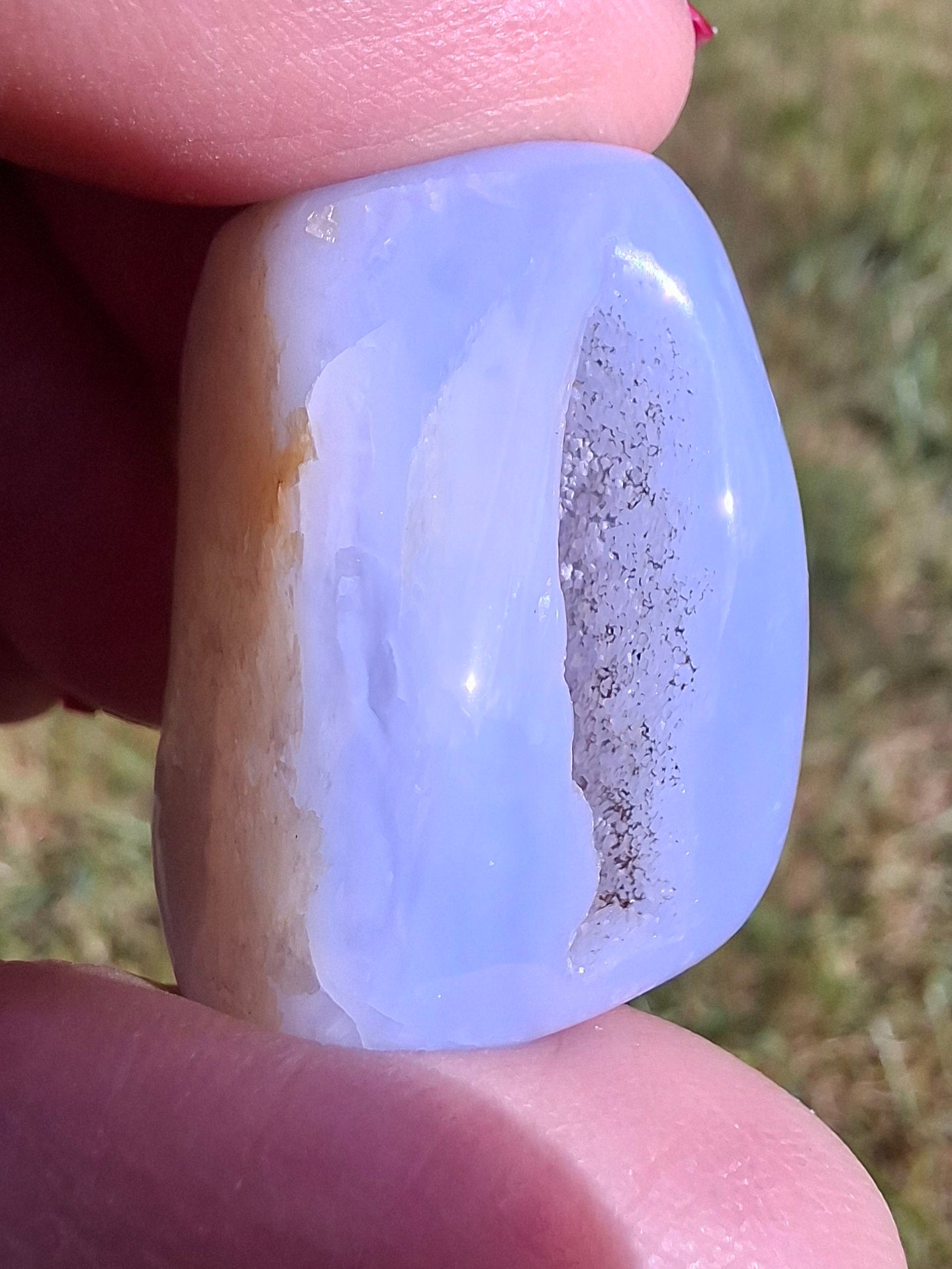 Blue Lace Agate, Tumble Stone, Crystal (Ref: T138)