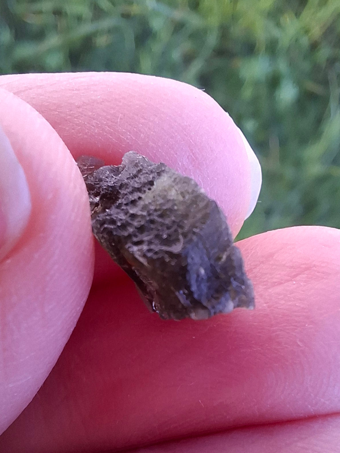 DRILLED Moldavite Piece, 0.92g, Tektite (Ref: D8)