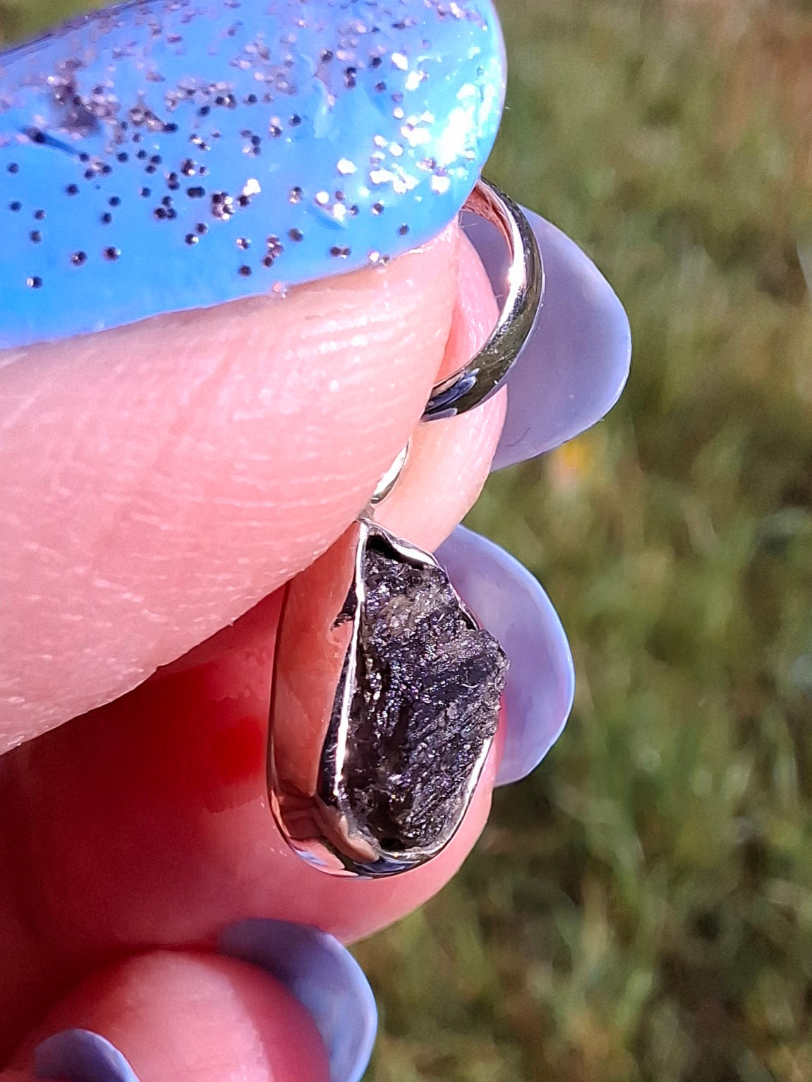 Moldavite Pendant, 925 Silver, Tektite (Ref: P35)