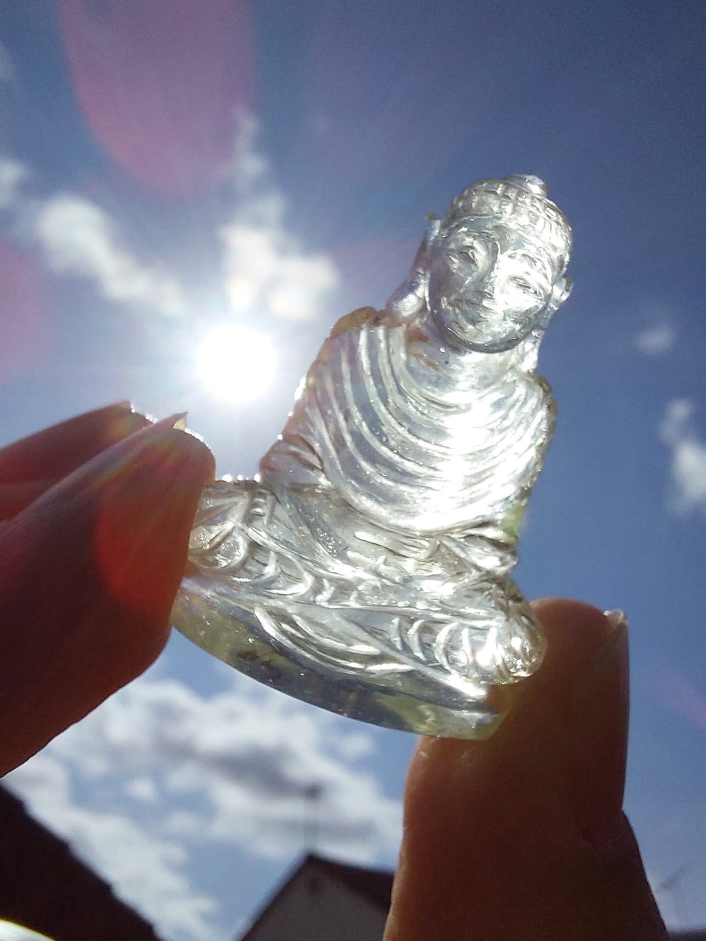 Libyan Desert Glass BUDDHA Carving, 7.56g, Tektite (Ref: LDG B0)