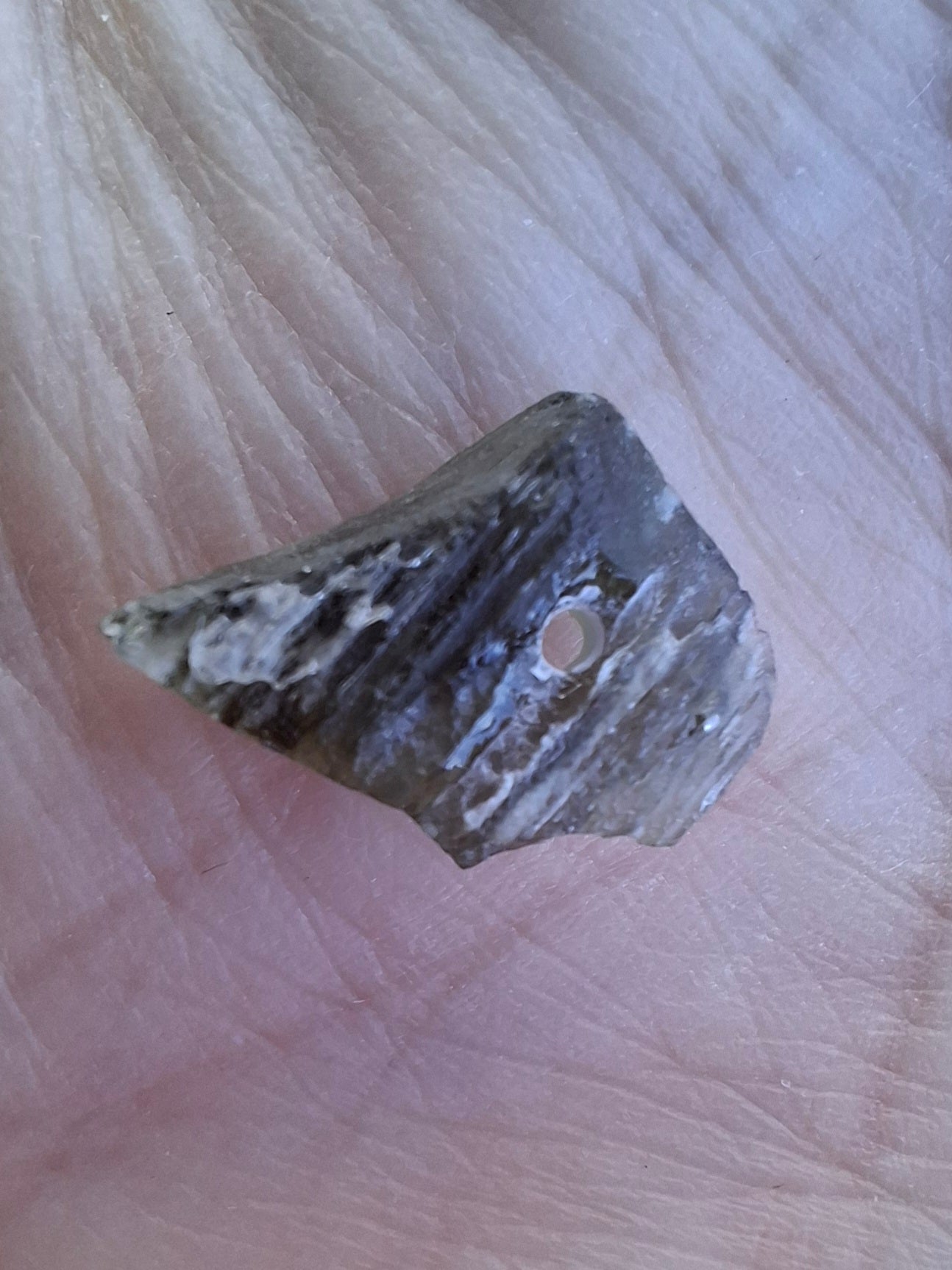 DRILLED, Moldavite Piece, 0.80g, Tektite (Ref: D24)